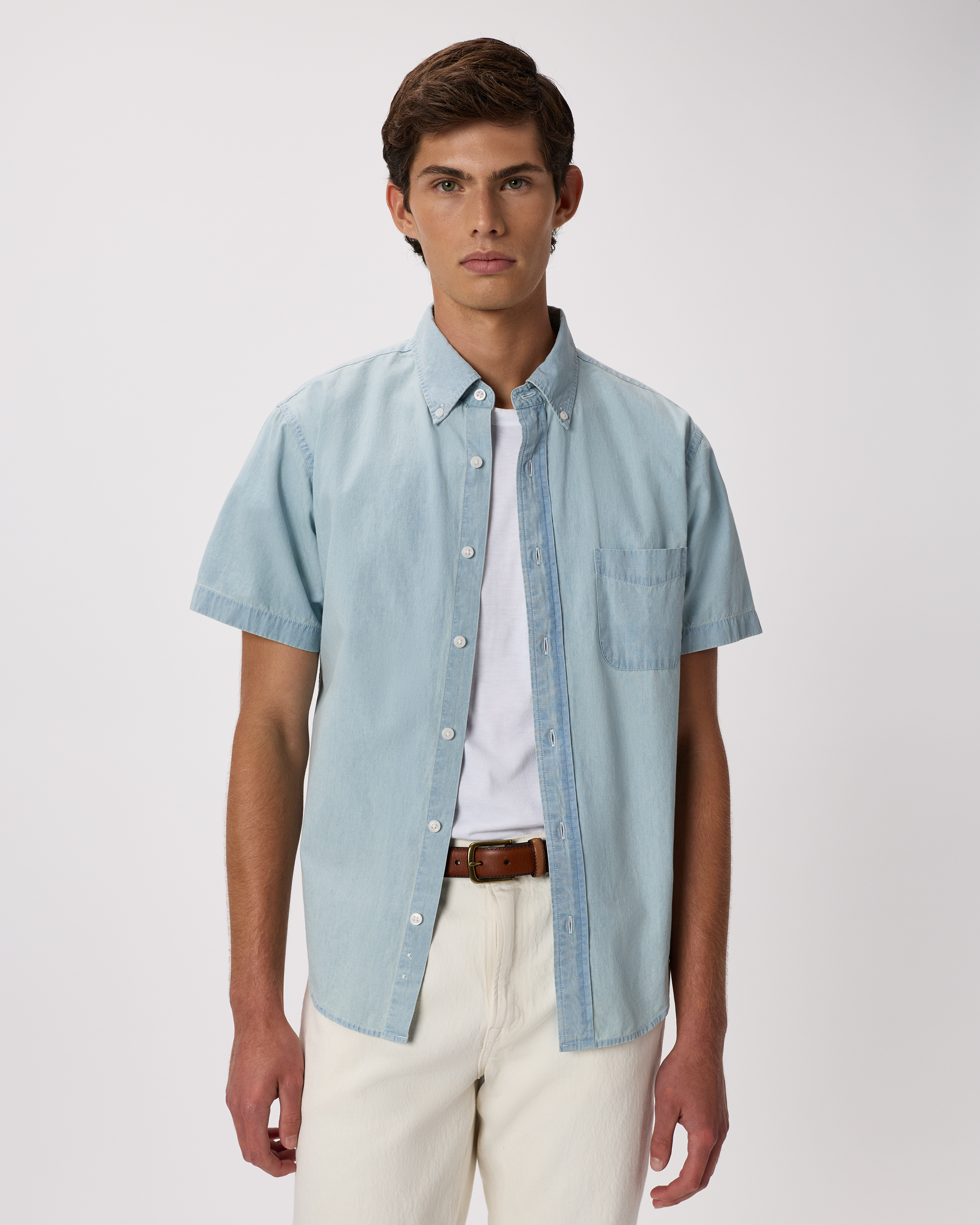 100% Organic Chambray Short Sleeve Shirt