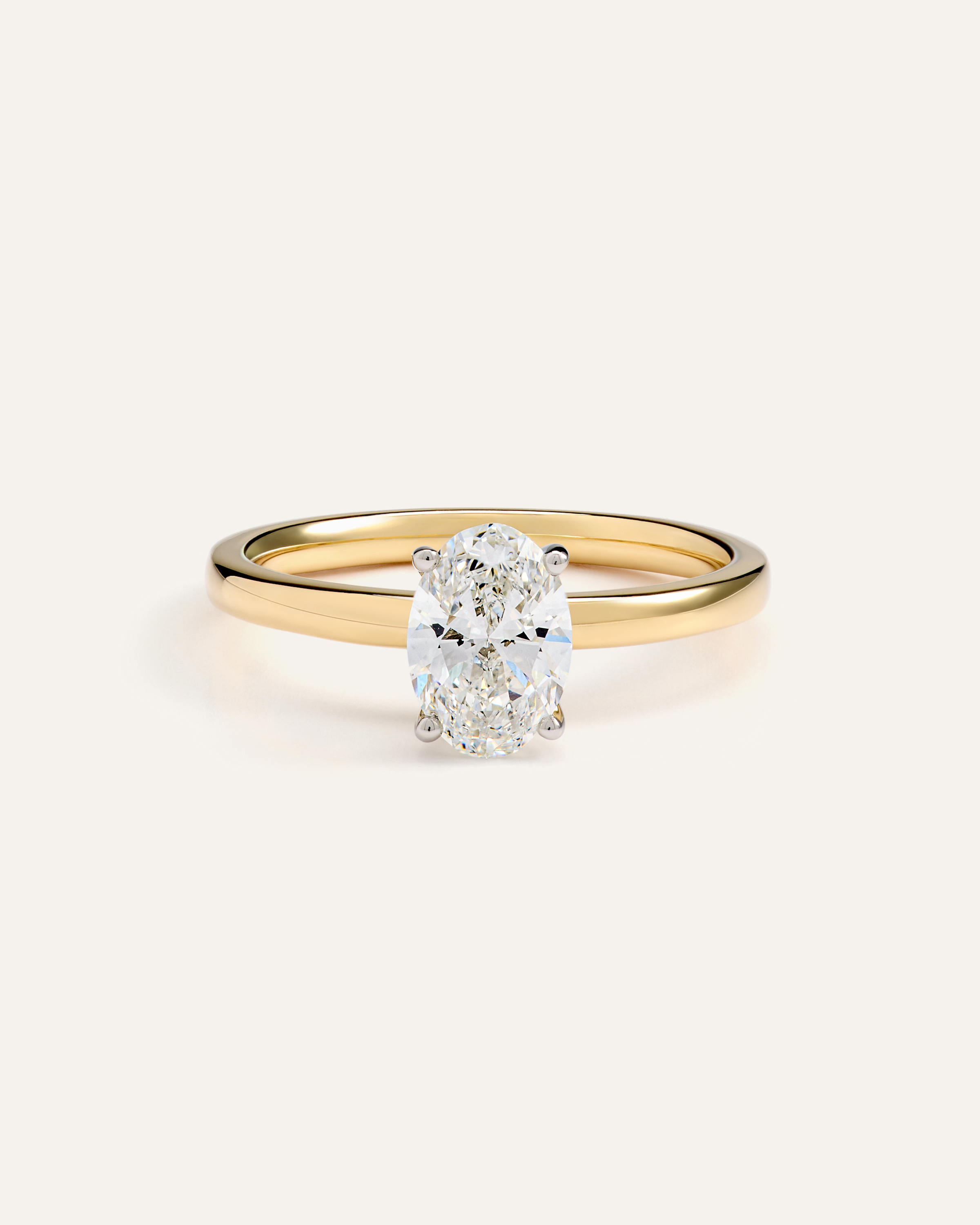 Lab Grown Diamond Oval Comfort Fit Engagement Ring - 1ct