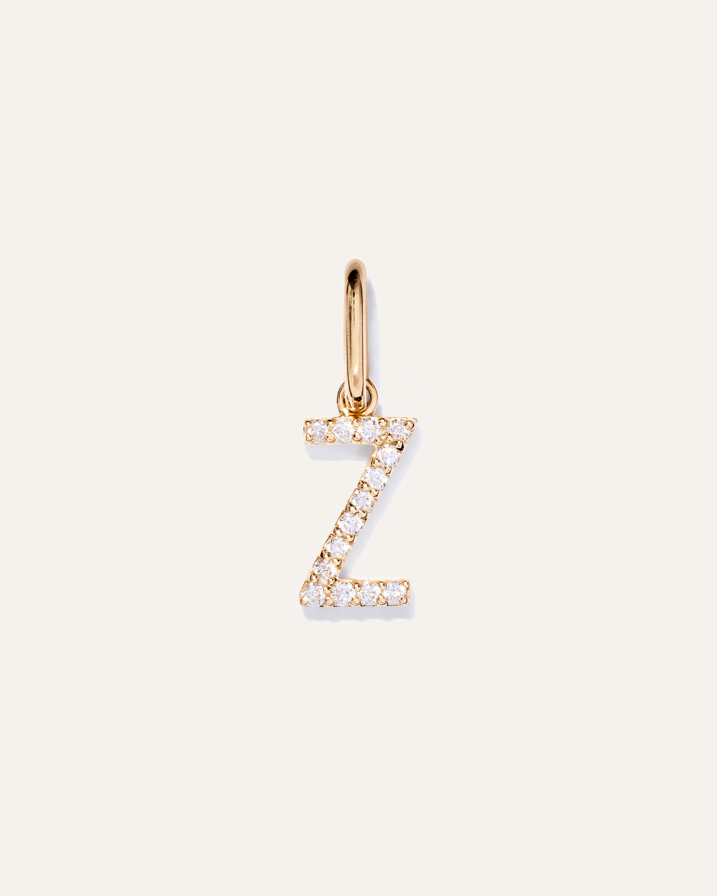 14K Gold Diamond Letter Charm