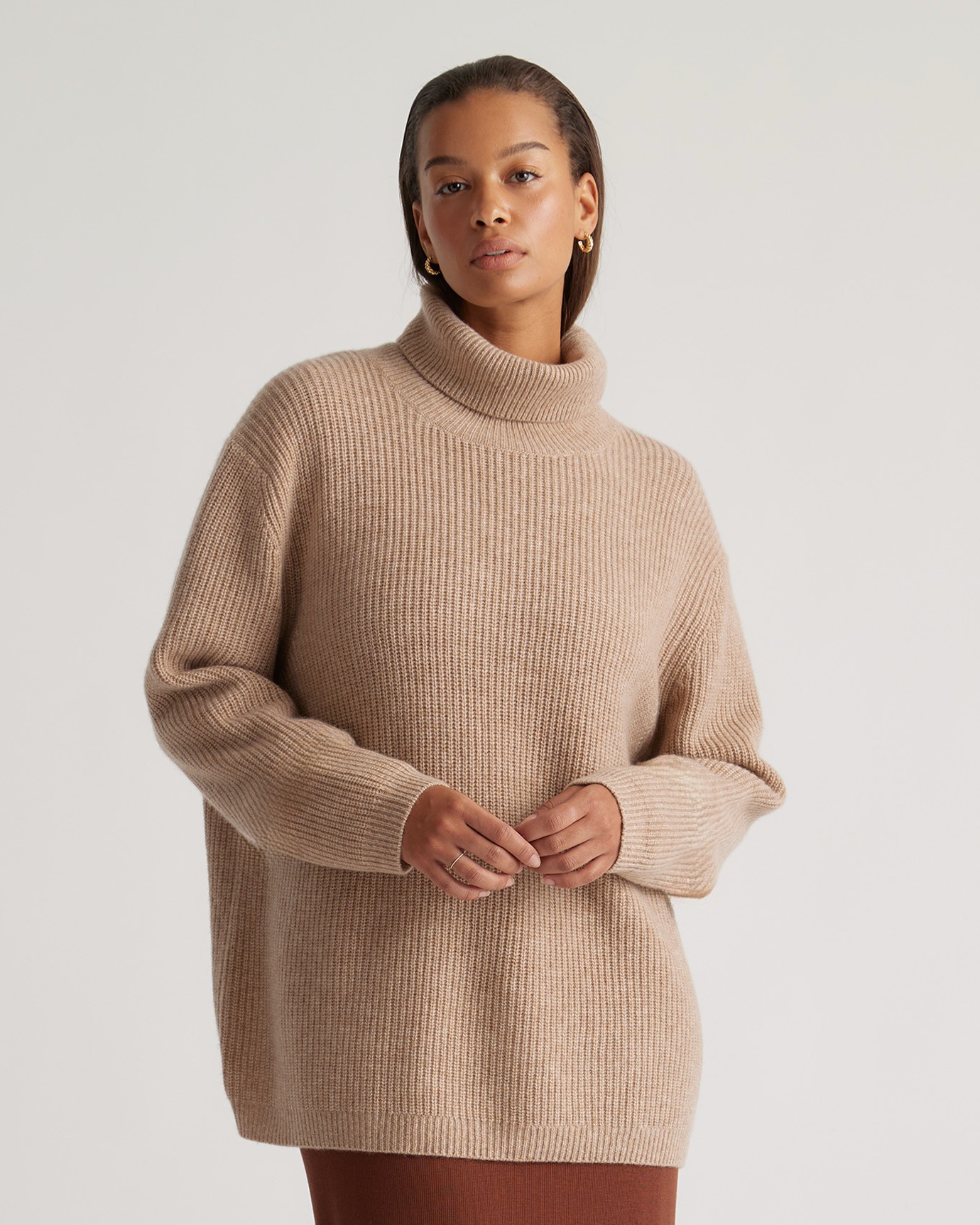 Mongolian Spring Cashmere Fisherman Turtleneck Sweater