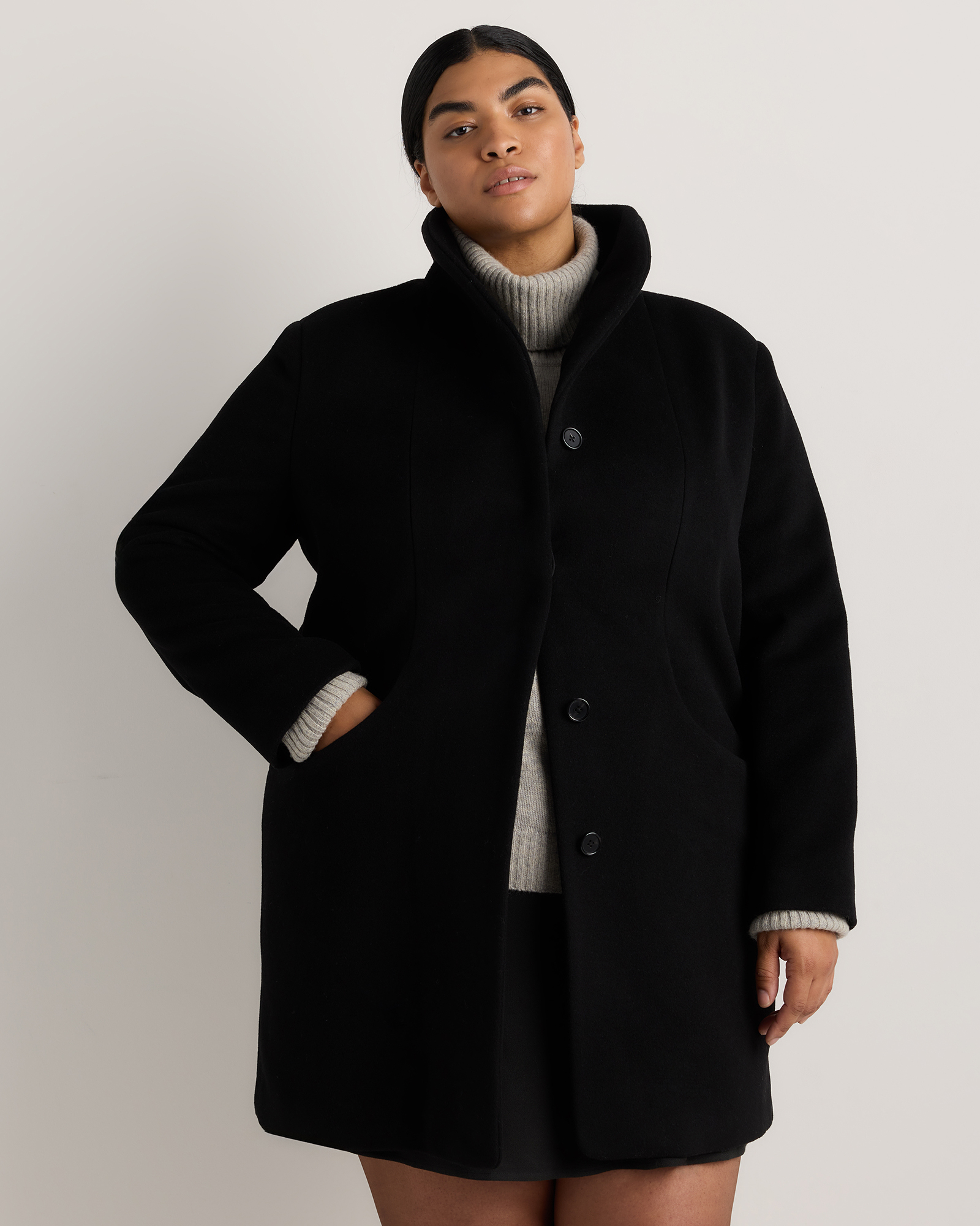 Wool Cashmere Cocoon Coat