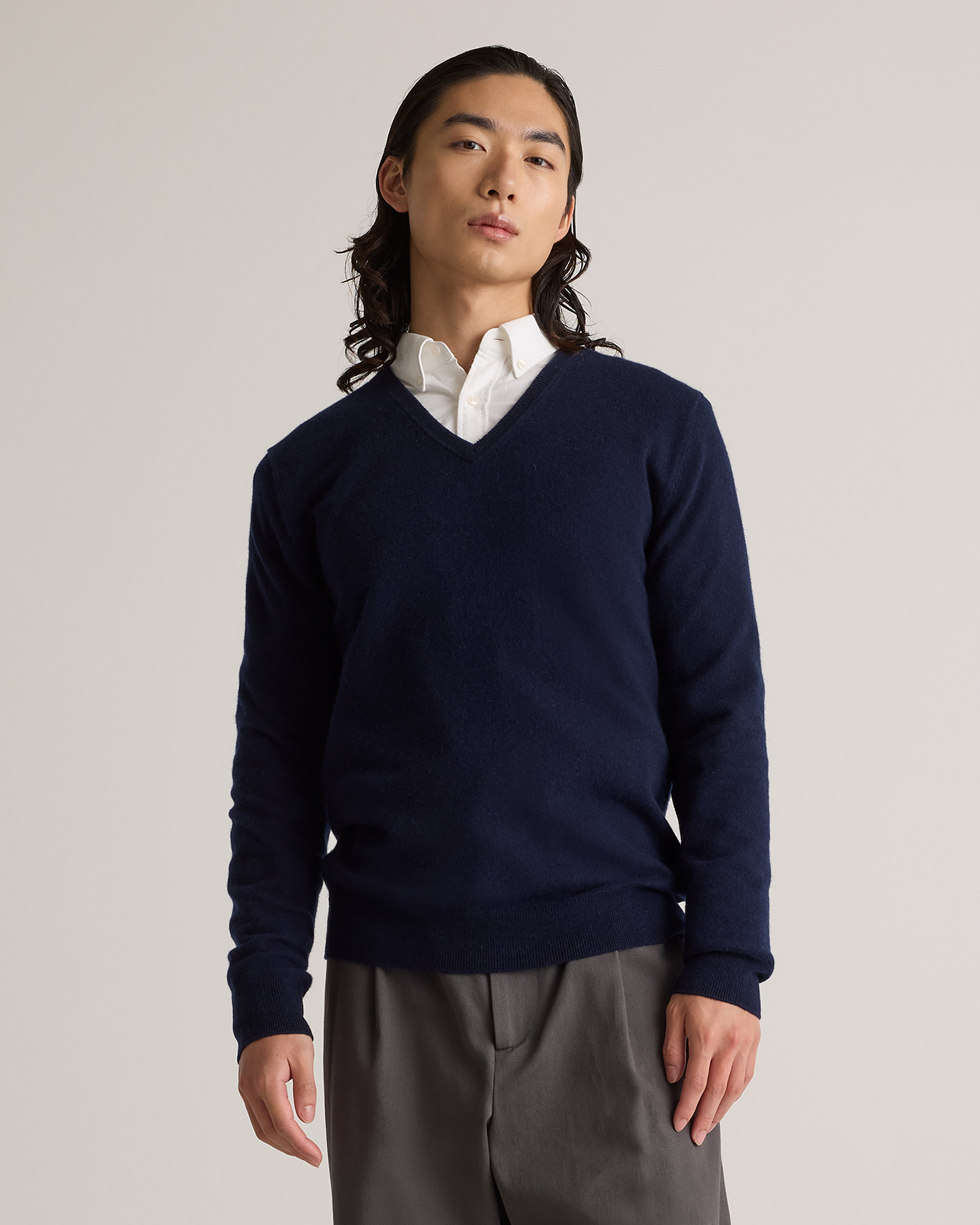 Mongolian Cashmere V-Neck Sweater