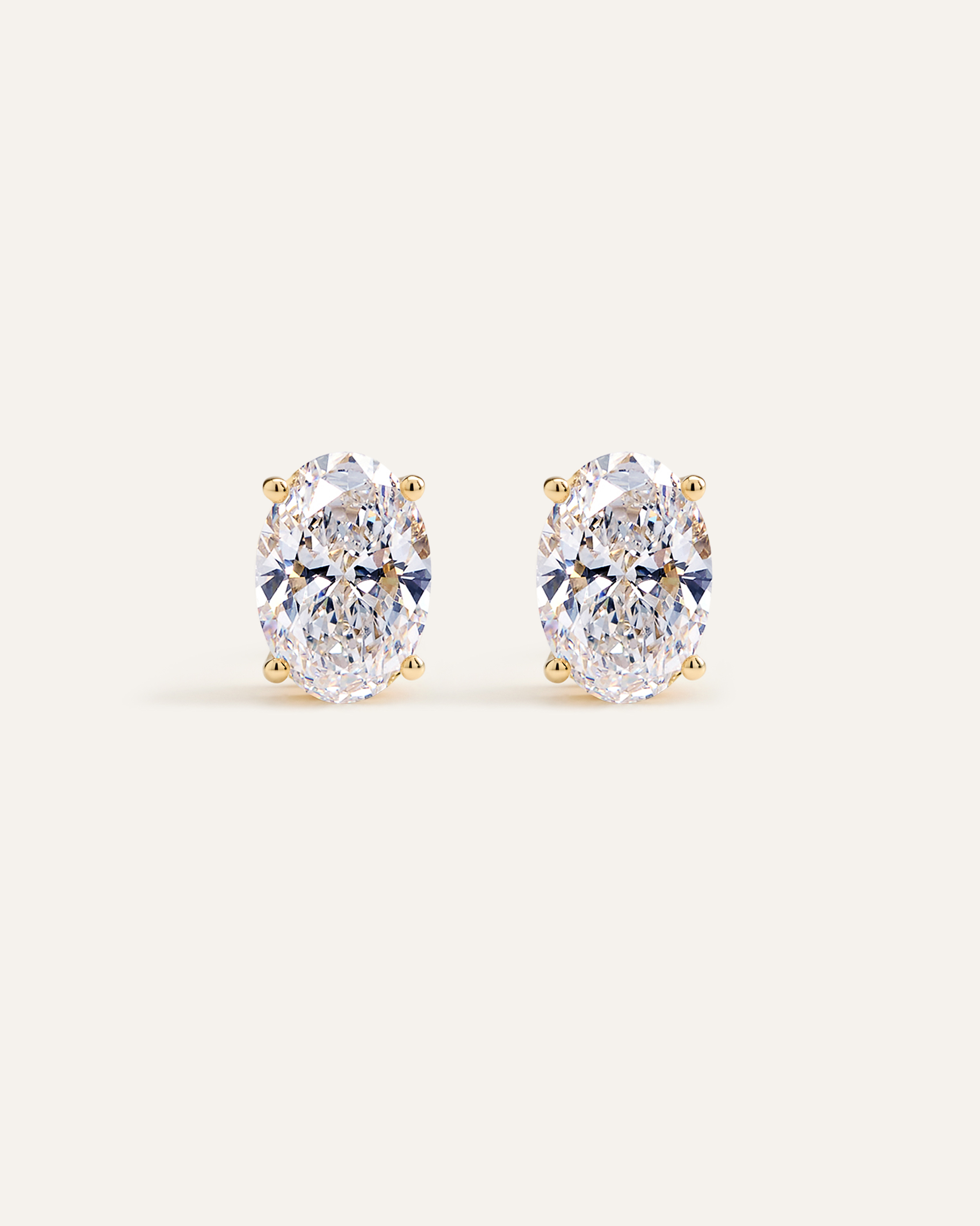 14K Gold Lab Grown Diamond Statement Oval Studs - 6ctw