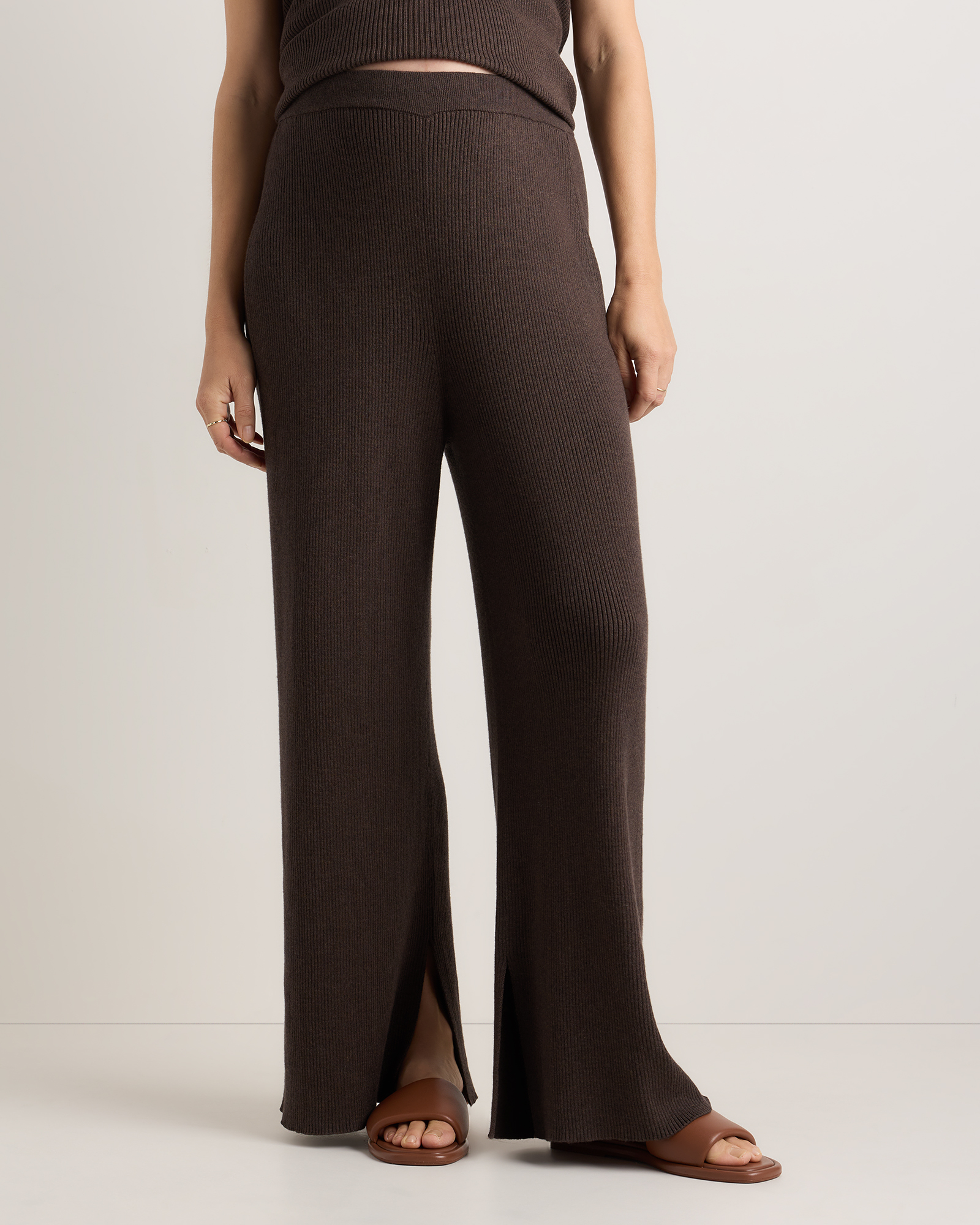 Cotton Cashmere Maternity Wide Leg Pants