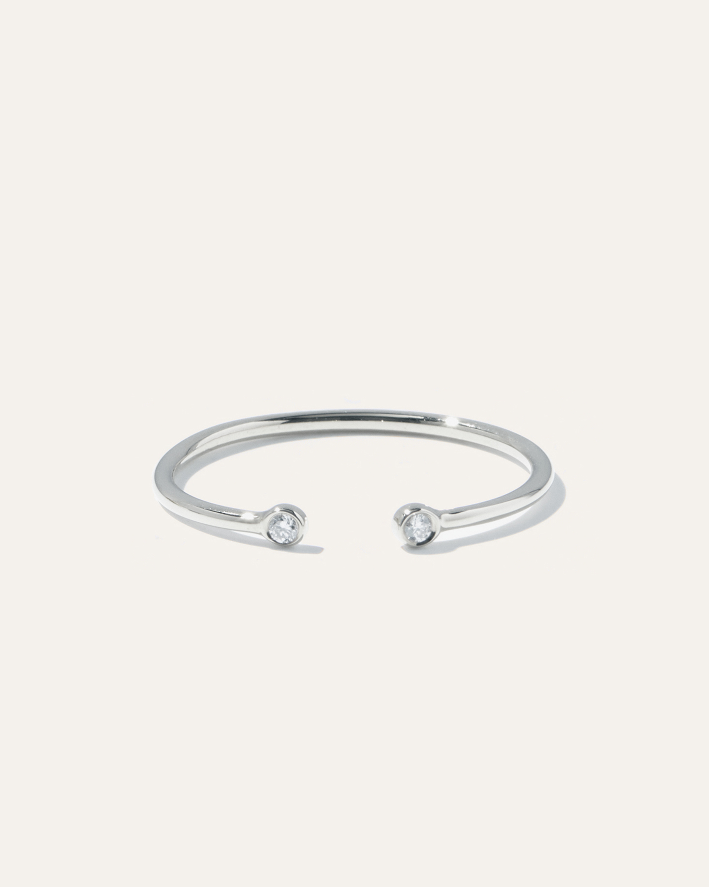 14K Gold Diamond Bezel Open Ring
