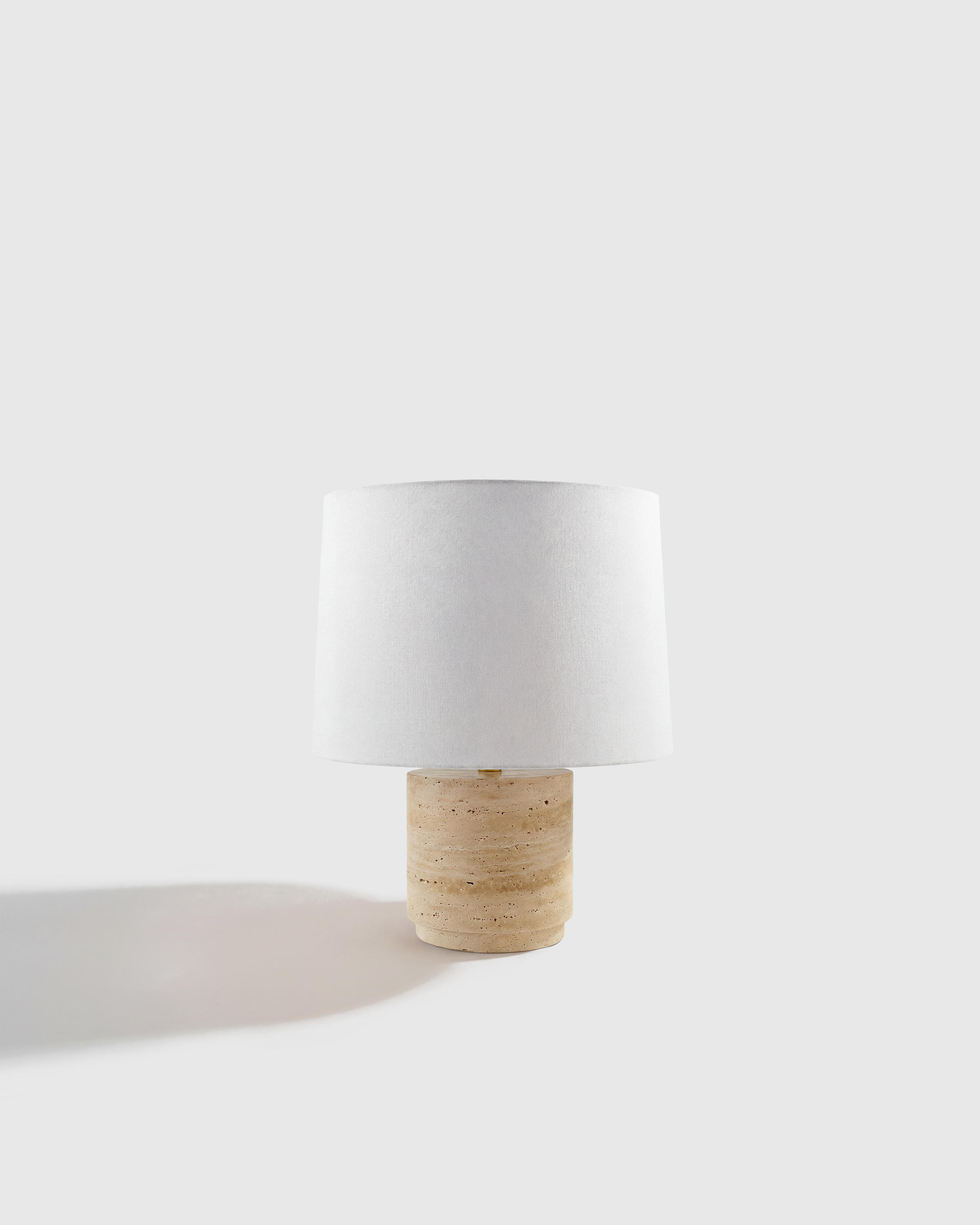 Wide Travertine Table Lamp