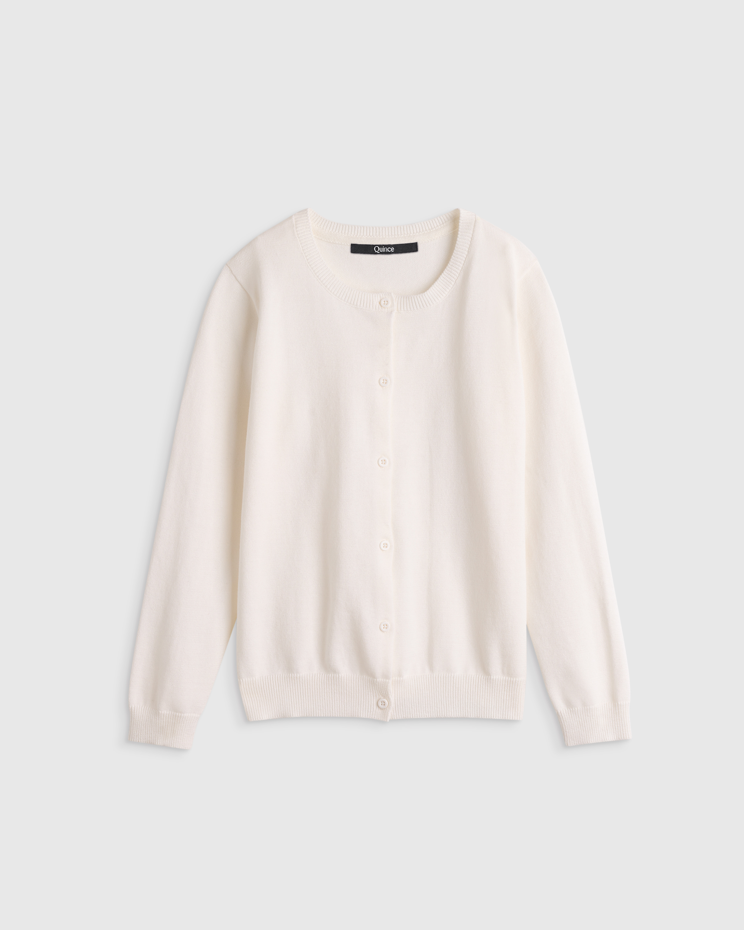 100% Organic Cotton Crewneck Cardigan