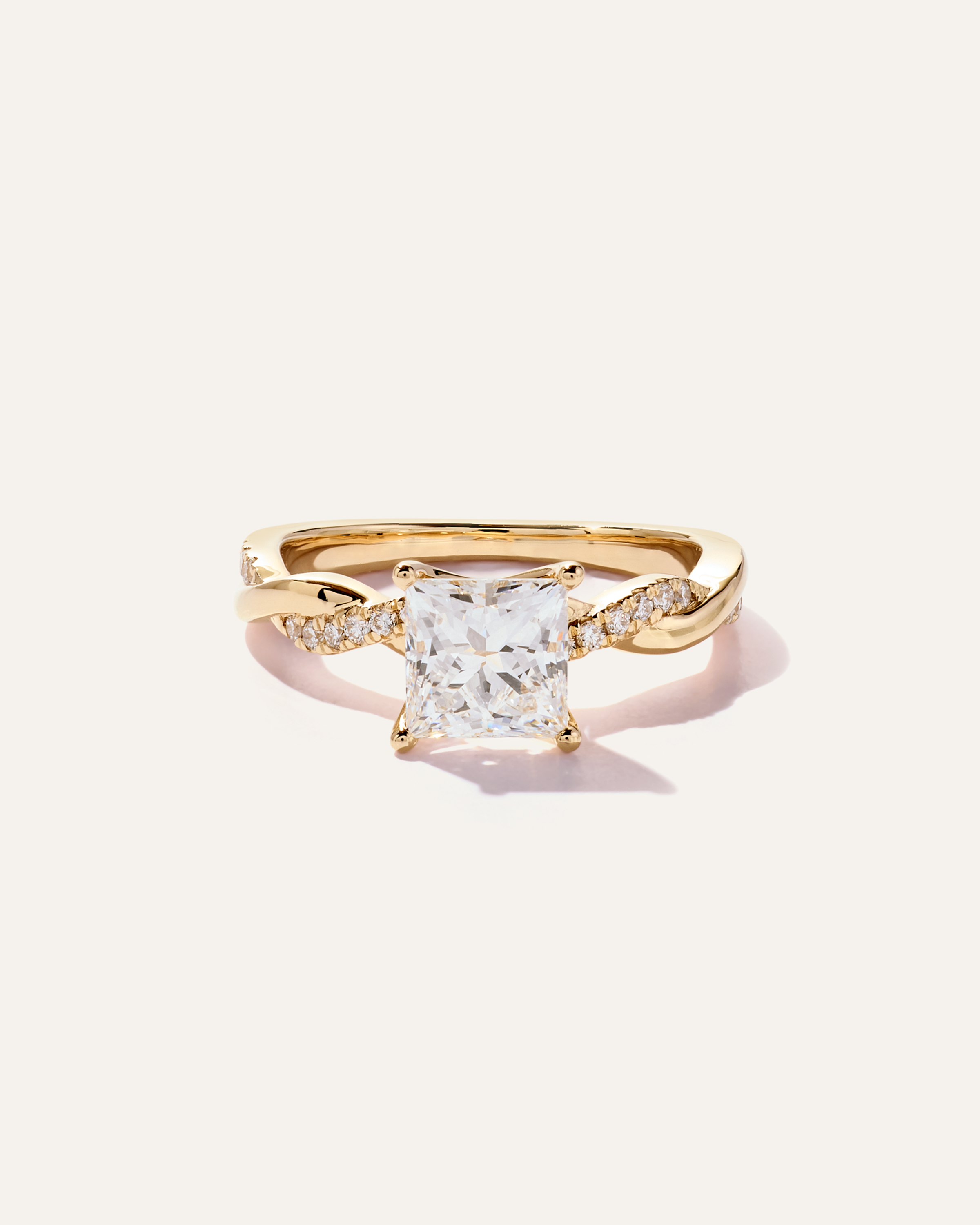 Lab Grown Diamond Princess Twisted Engagement Ring - 1.5ct
