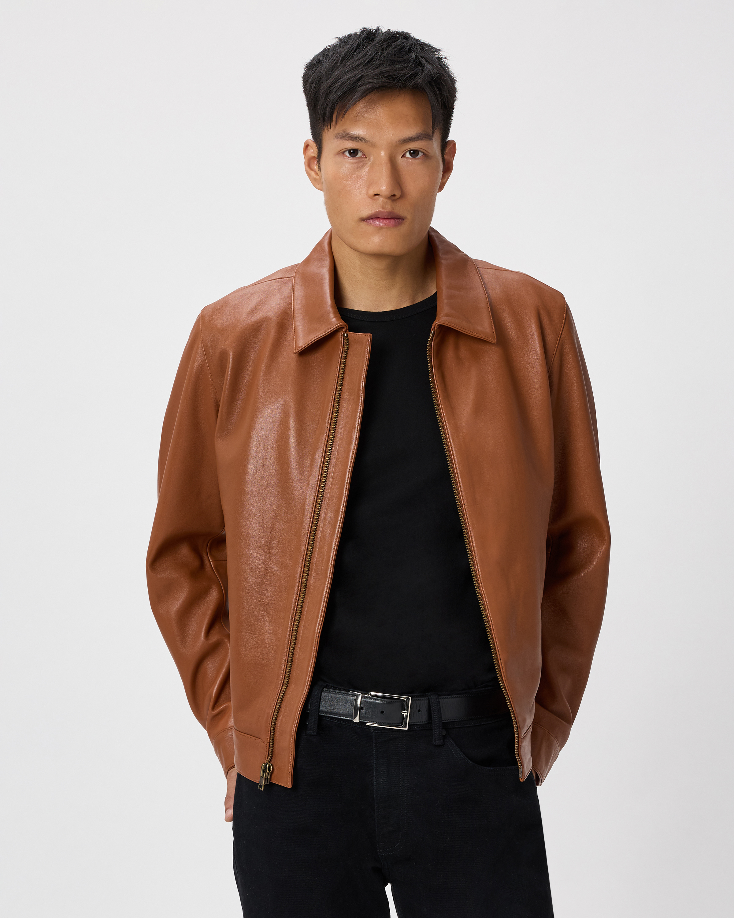 100% Leather Harrington Jacket