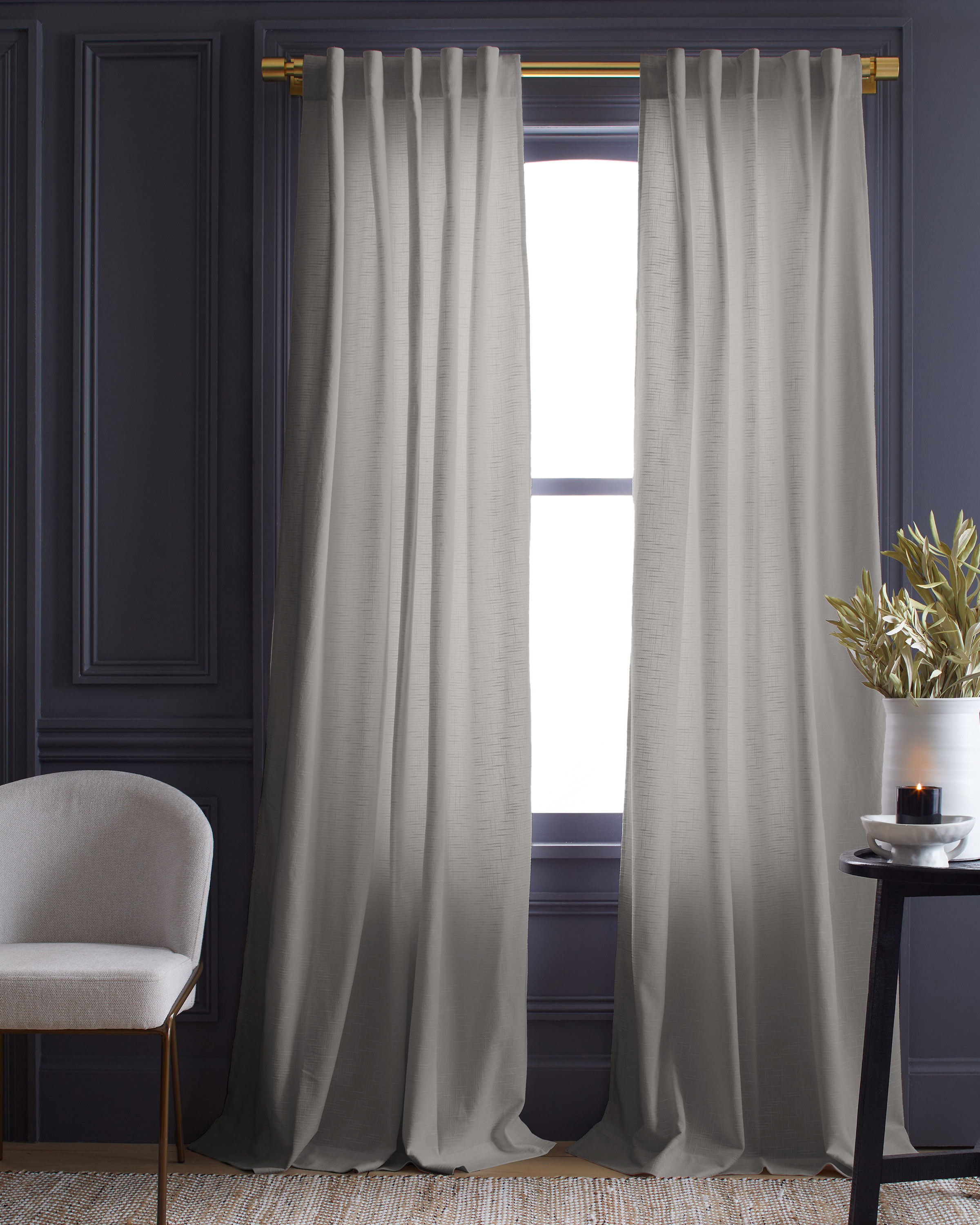 Cotton Slub Curtain - Single Panel