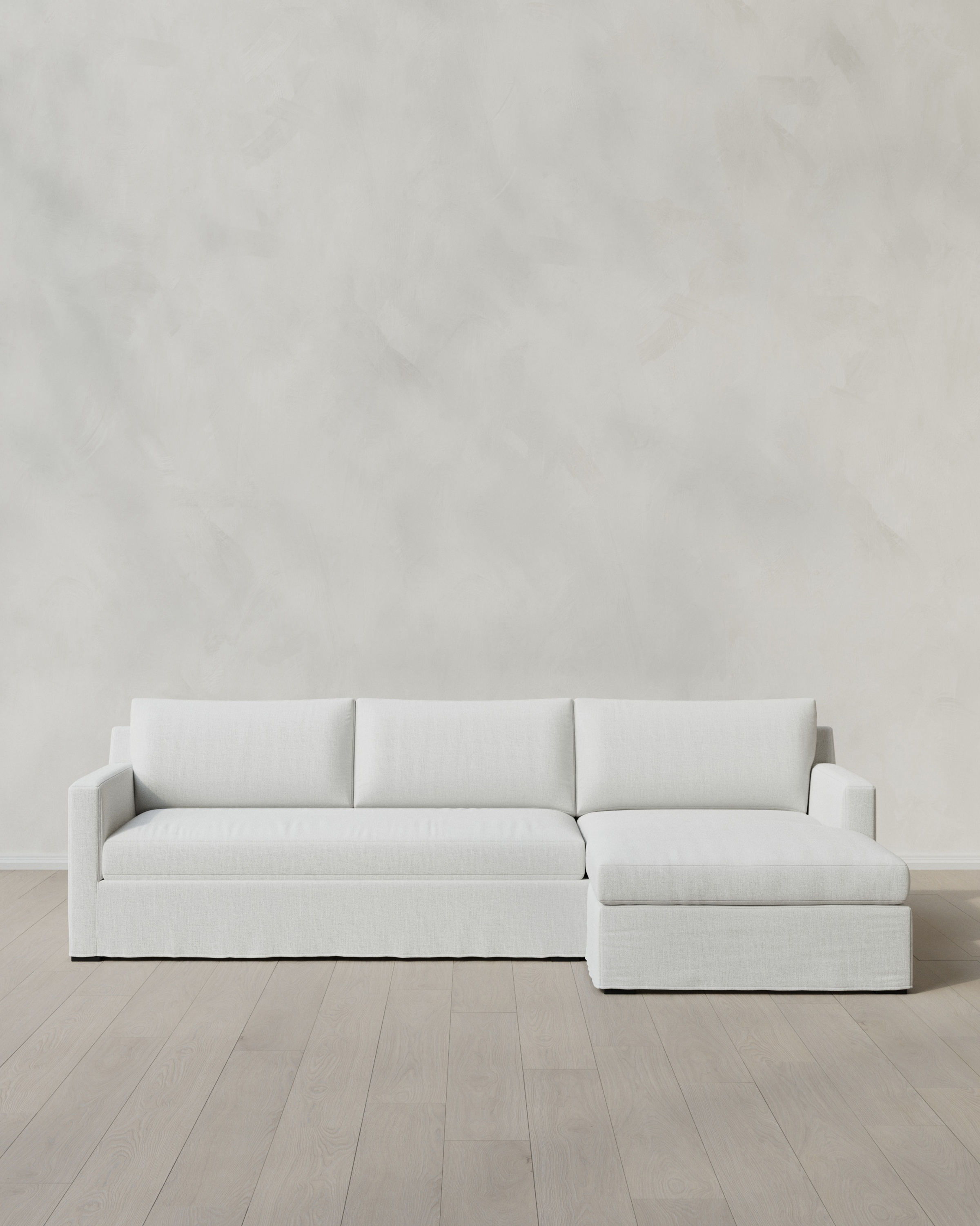 Ellery Slipcover Chaise Sectional in Performance Linen