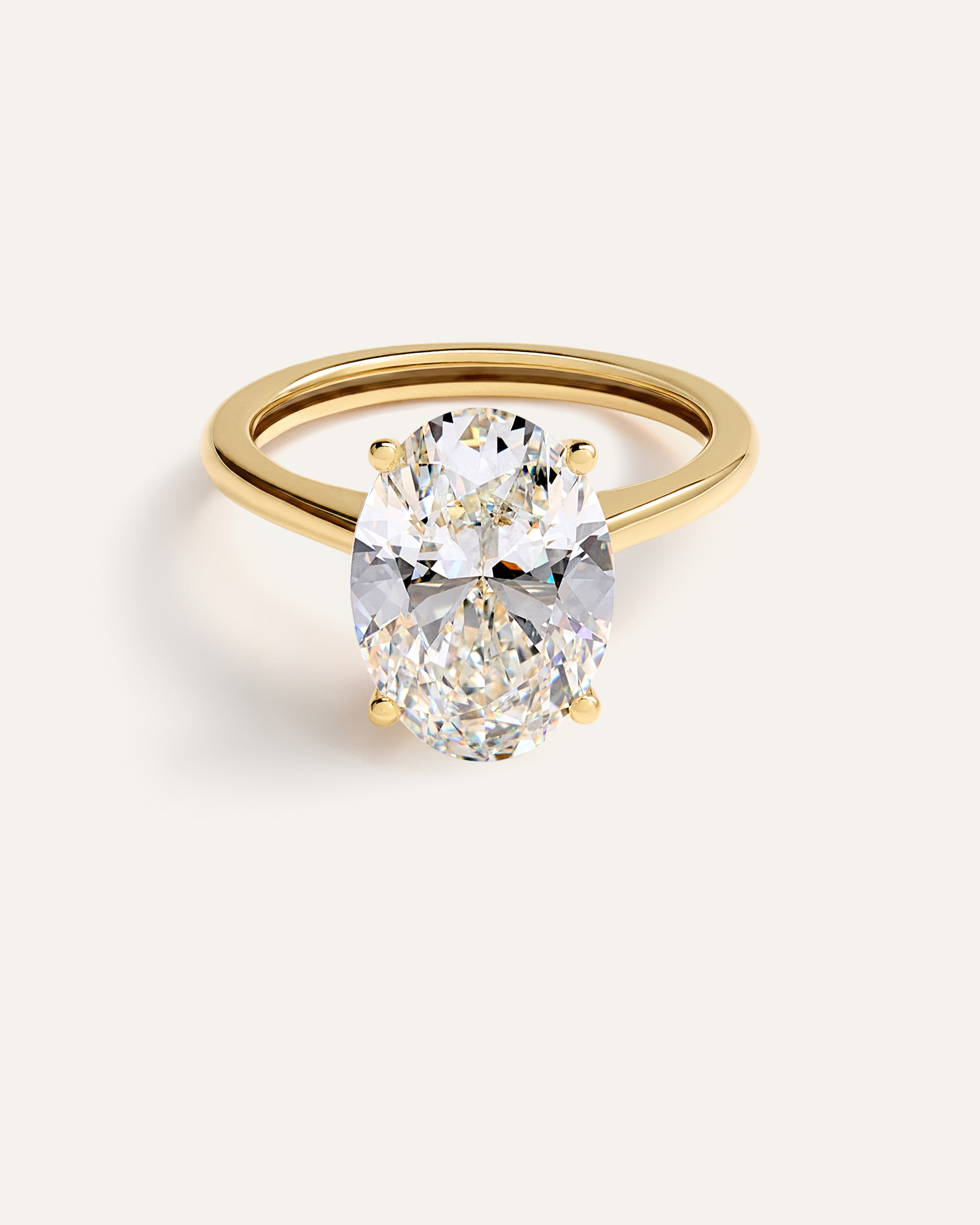 Lab Grown Diamond Oval Trellis Cathedral Engagement Ring - 4ct