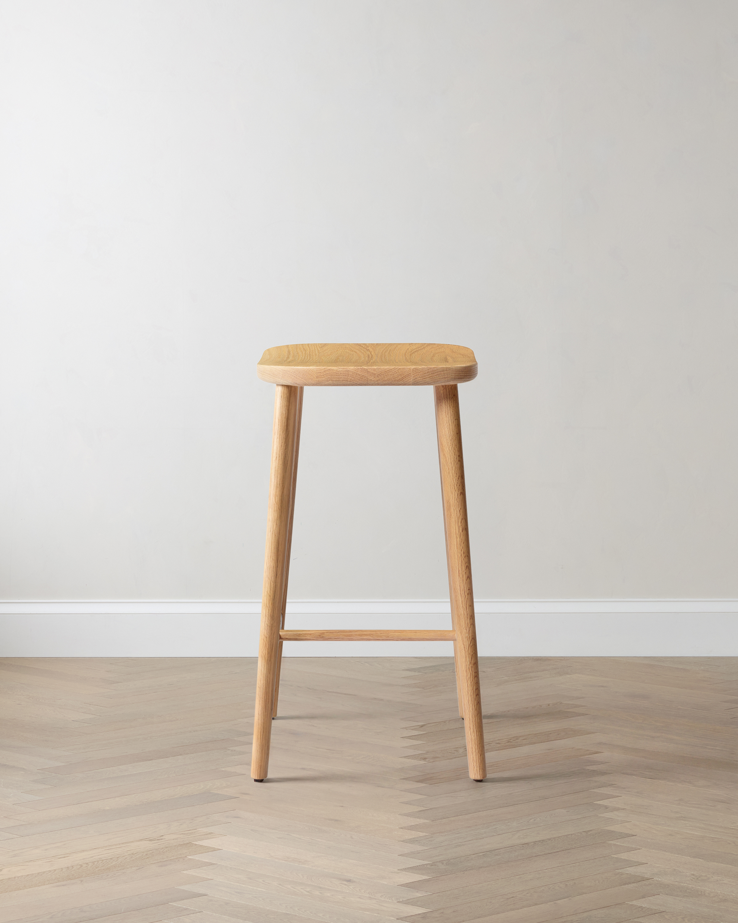 Solid Oak Backless Stool