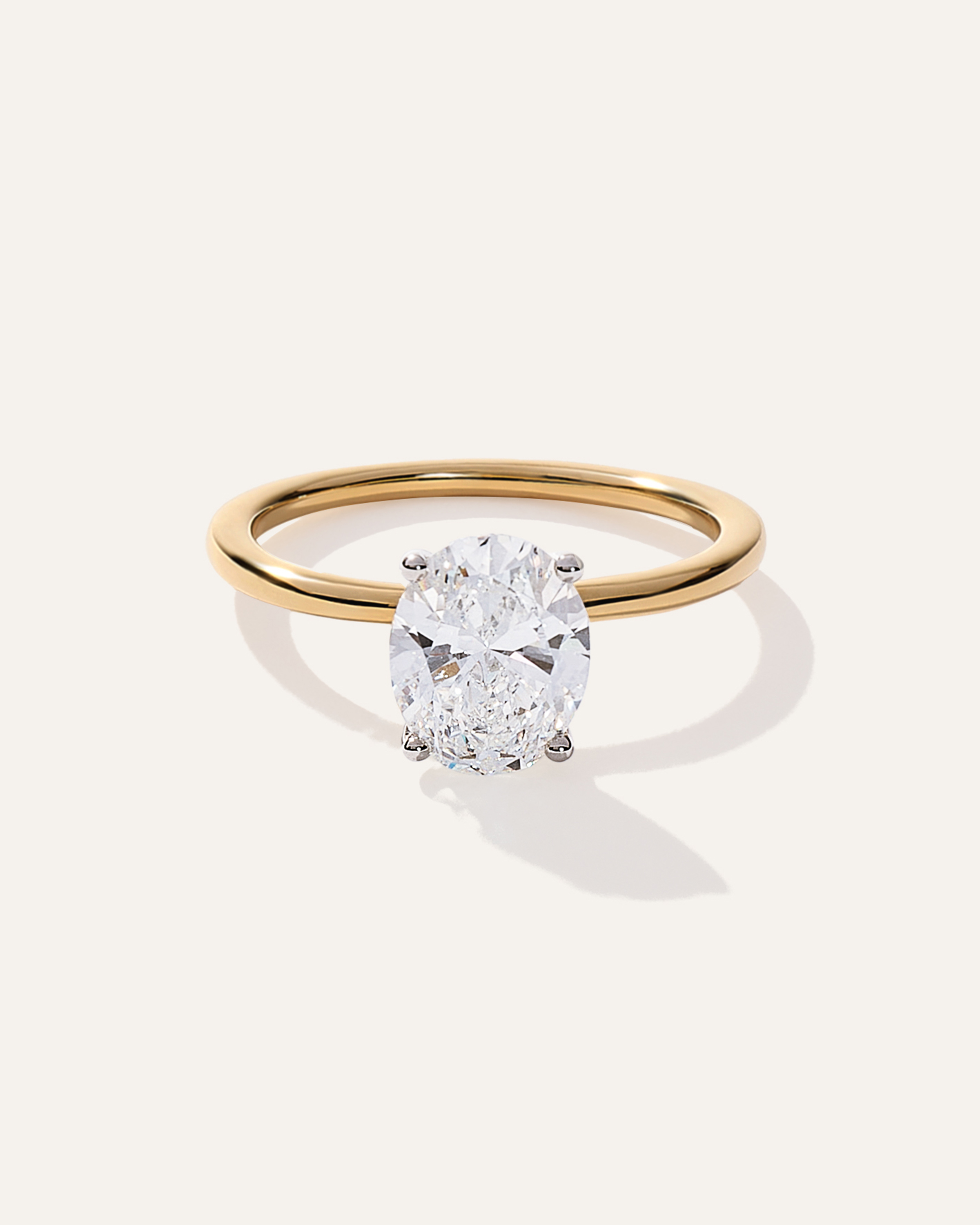 Lab Grown Diamond Oval Petite Classic Engagement Ring - 2ct