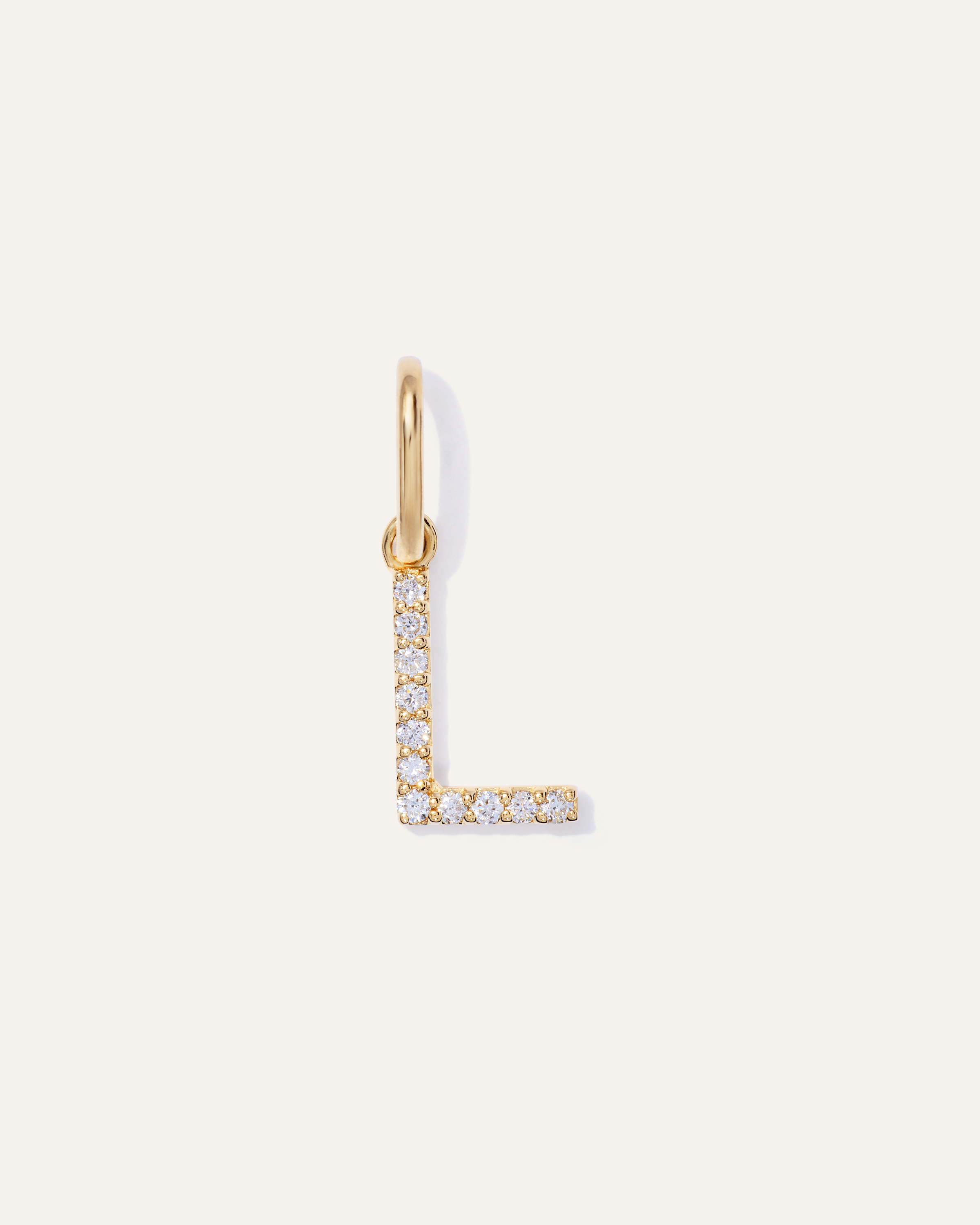 14K Gold Diamond Letter Charm