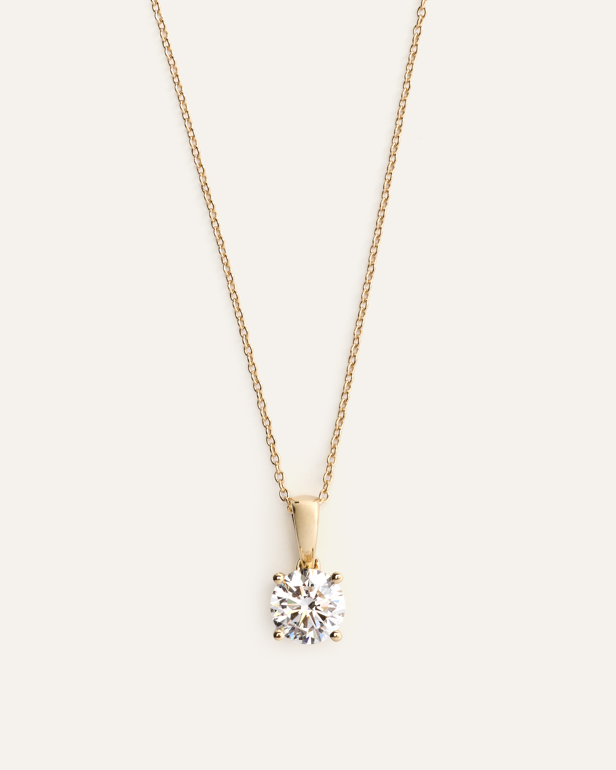 14k Gold Lab Grown Diamond Solitaire Pendant - 1ct