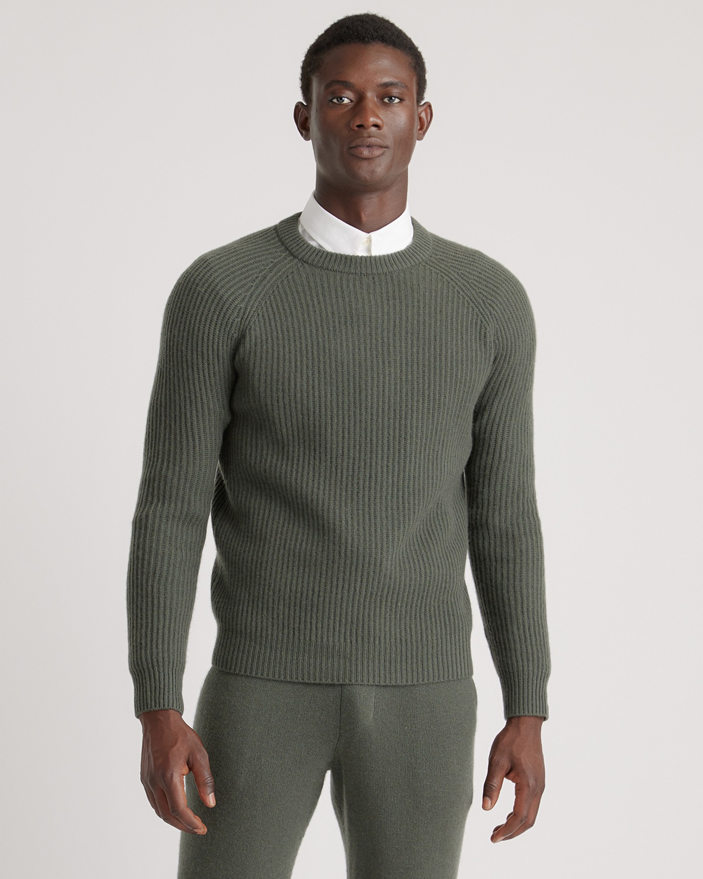 Mongolian Cashmere Fisherman Crewneck Sweater