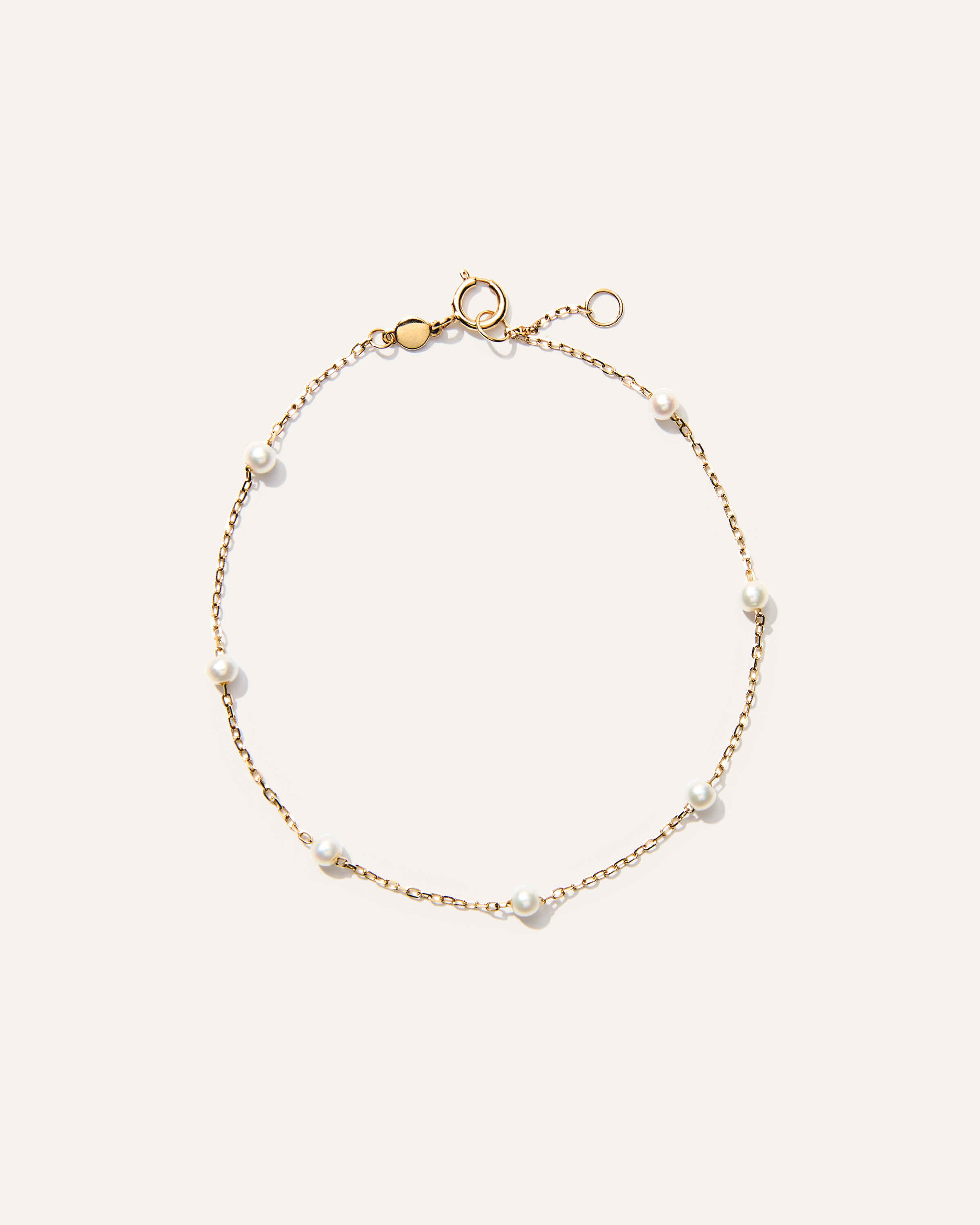 14K Gold Gemstone Station Stackable Bracelet