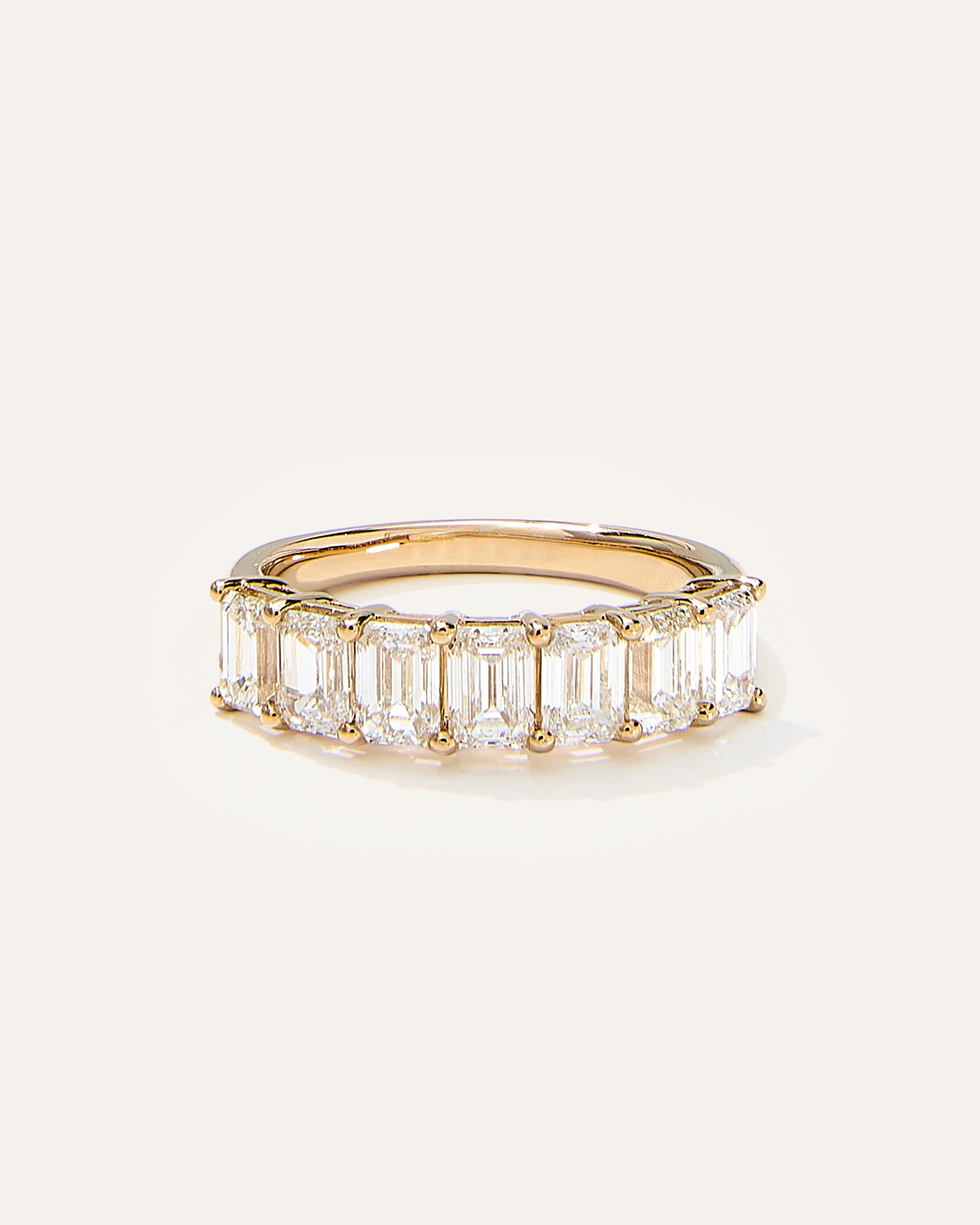 Lab Grown Diamond Emerald Seven Stone Band