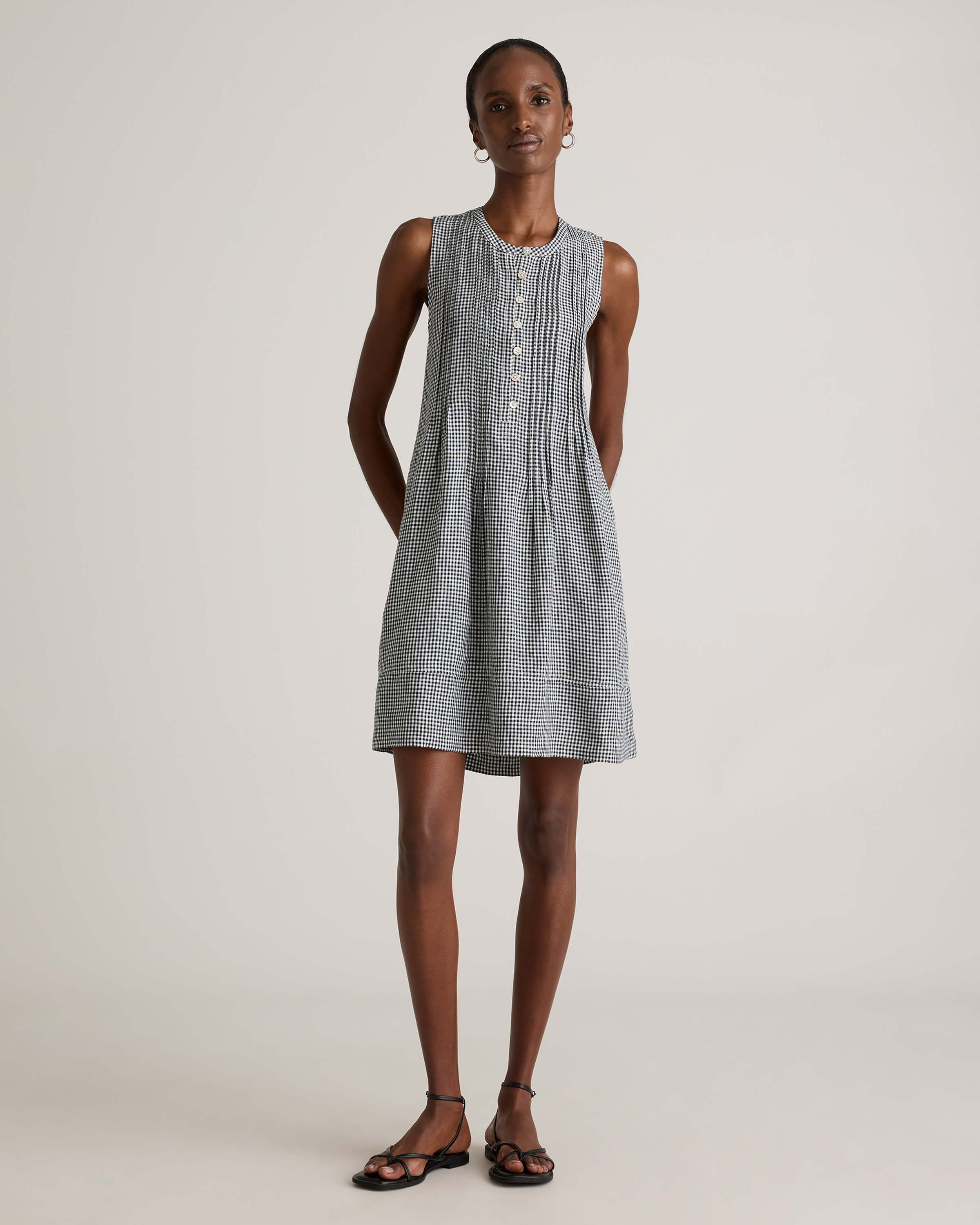 100% European Linen Sleeveless Swing Dress