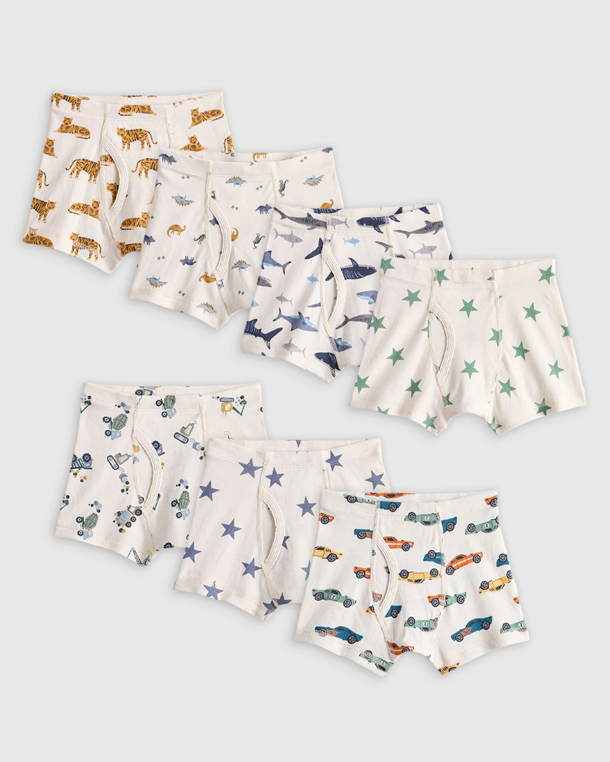 Boys 100% Organic Cotton Boxer Brief 7-Pack