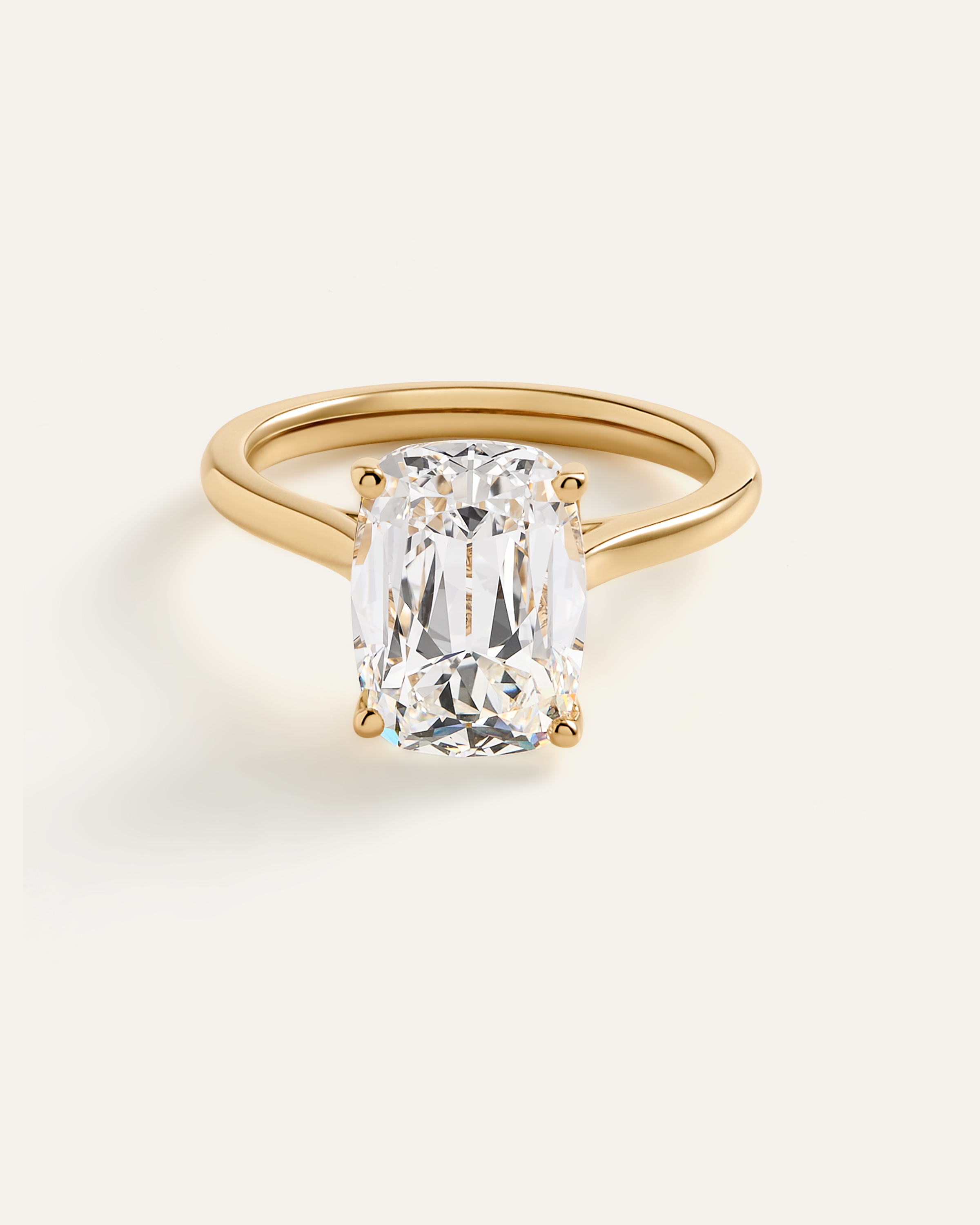 Lab Grown Diamond Antique Cushion Trellis Cathedral Engagement Ring - 5ct
