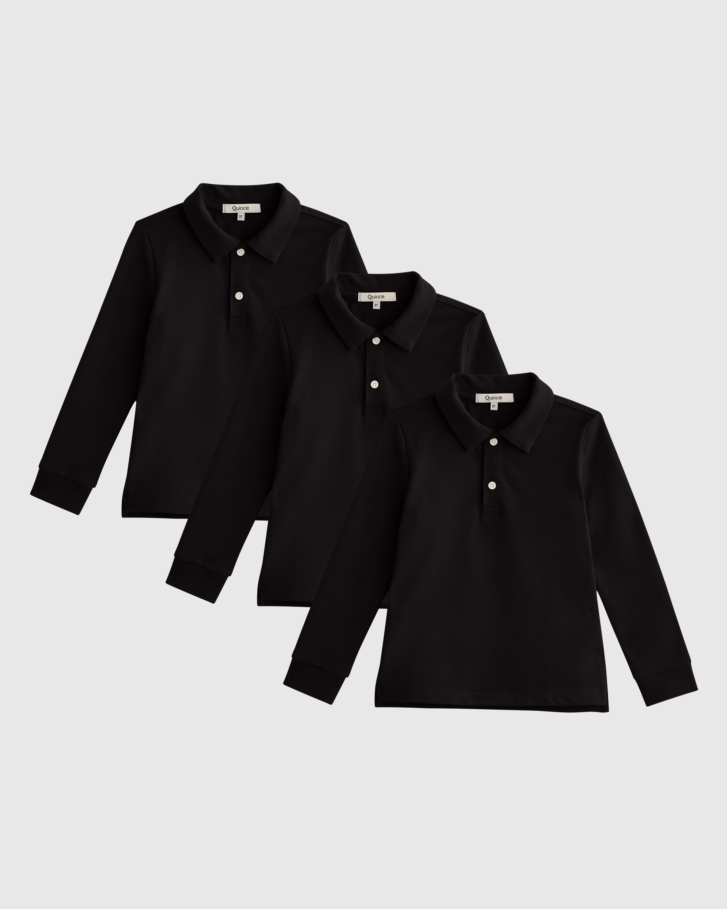 Organic Cotton Long Sleeve Pique Polo 3-Pack