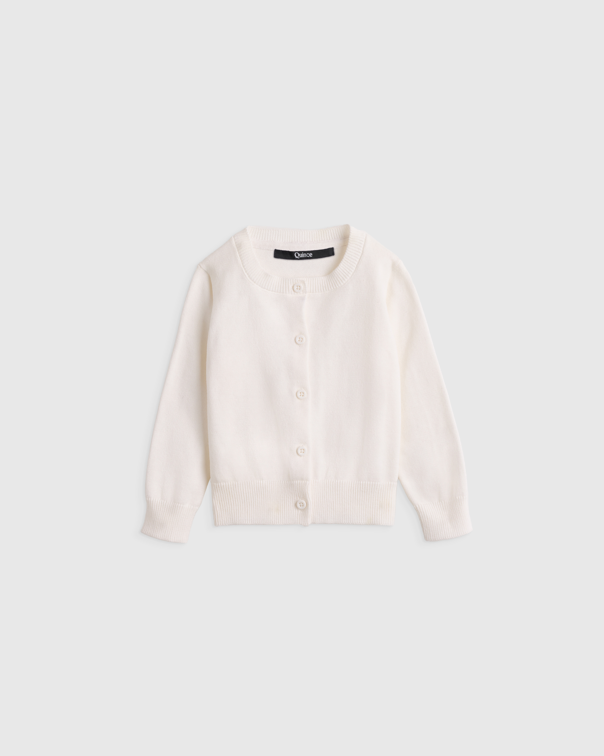 100% Organic Cotton Crewneck Cardigan