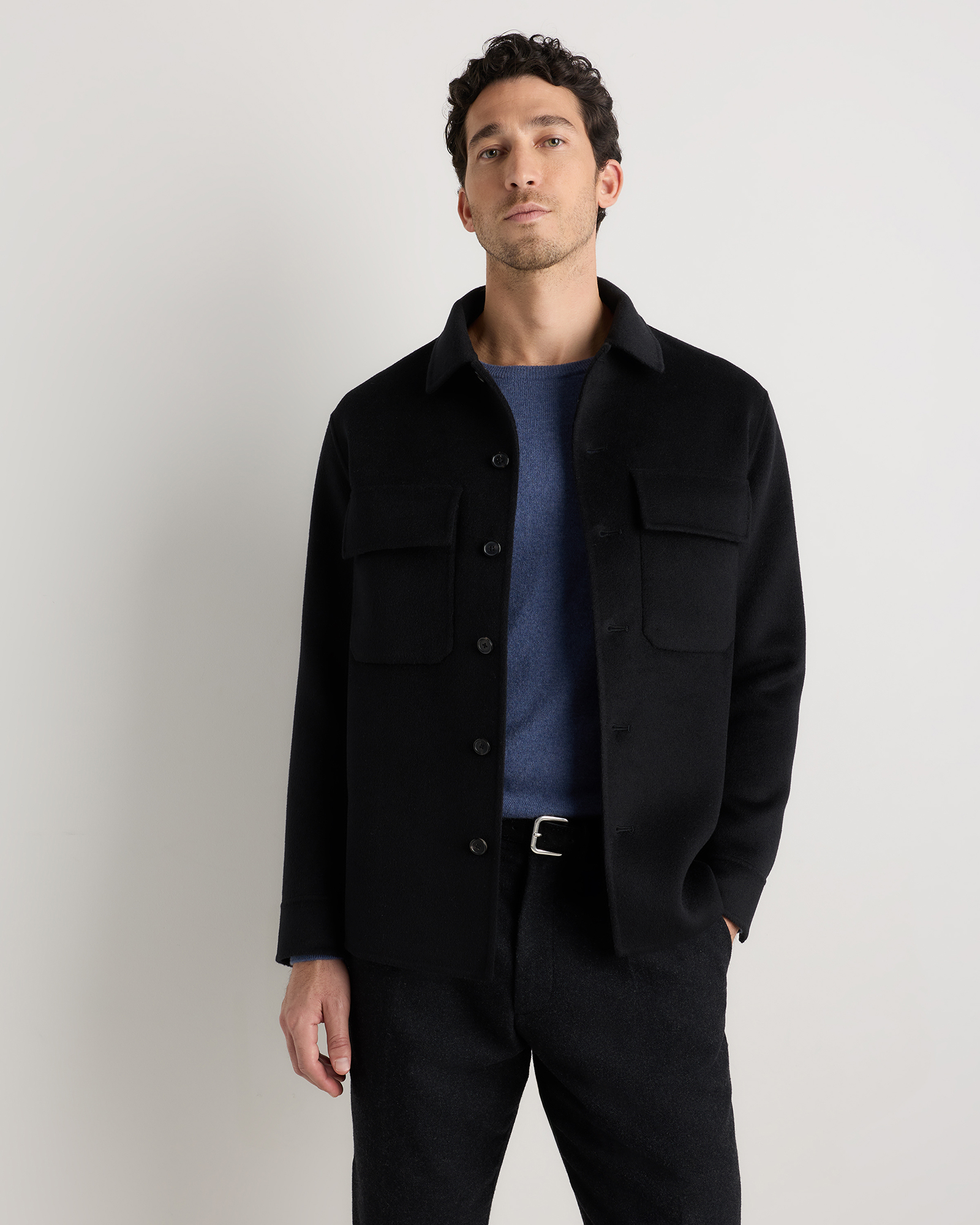 100% Mongolian Cashmere Double-Faced Shirt Jacket