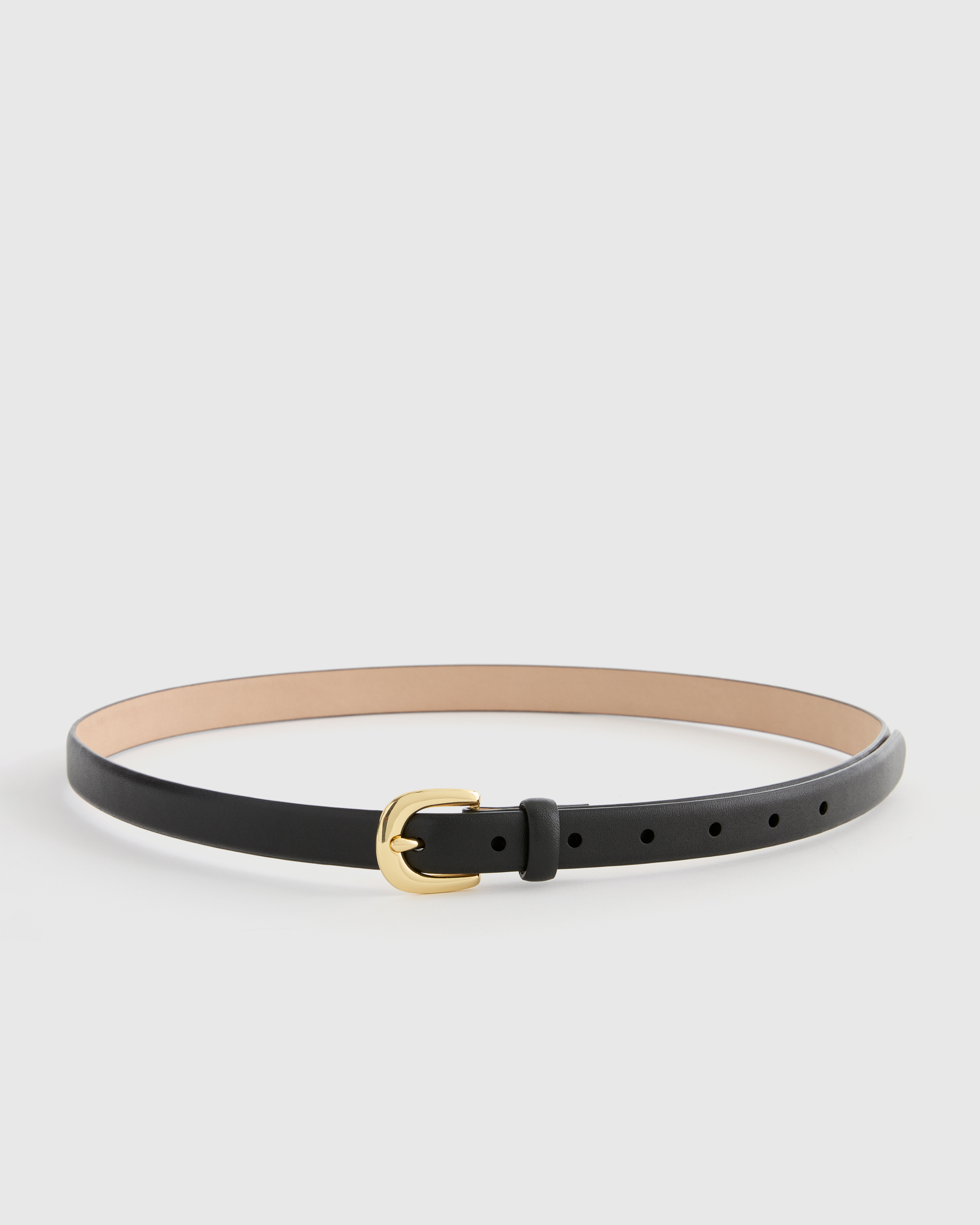 Sofia European Leather Skinny Belt