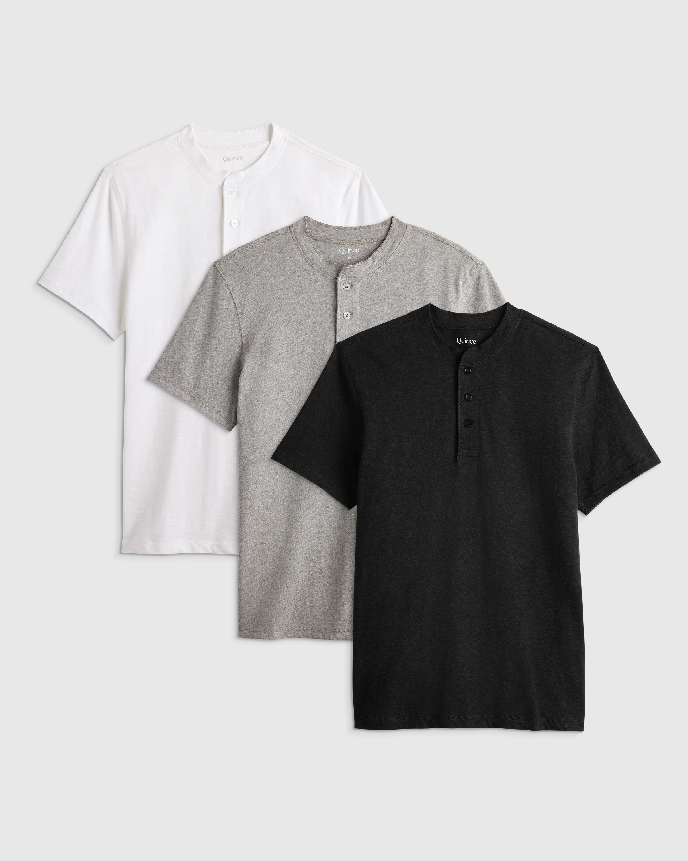 Men's Organic Cotton Slub Henley Tee 3 Pack Bundle