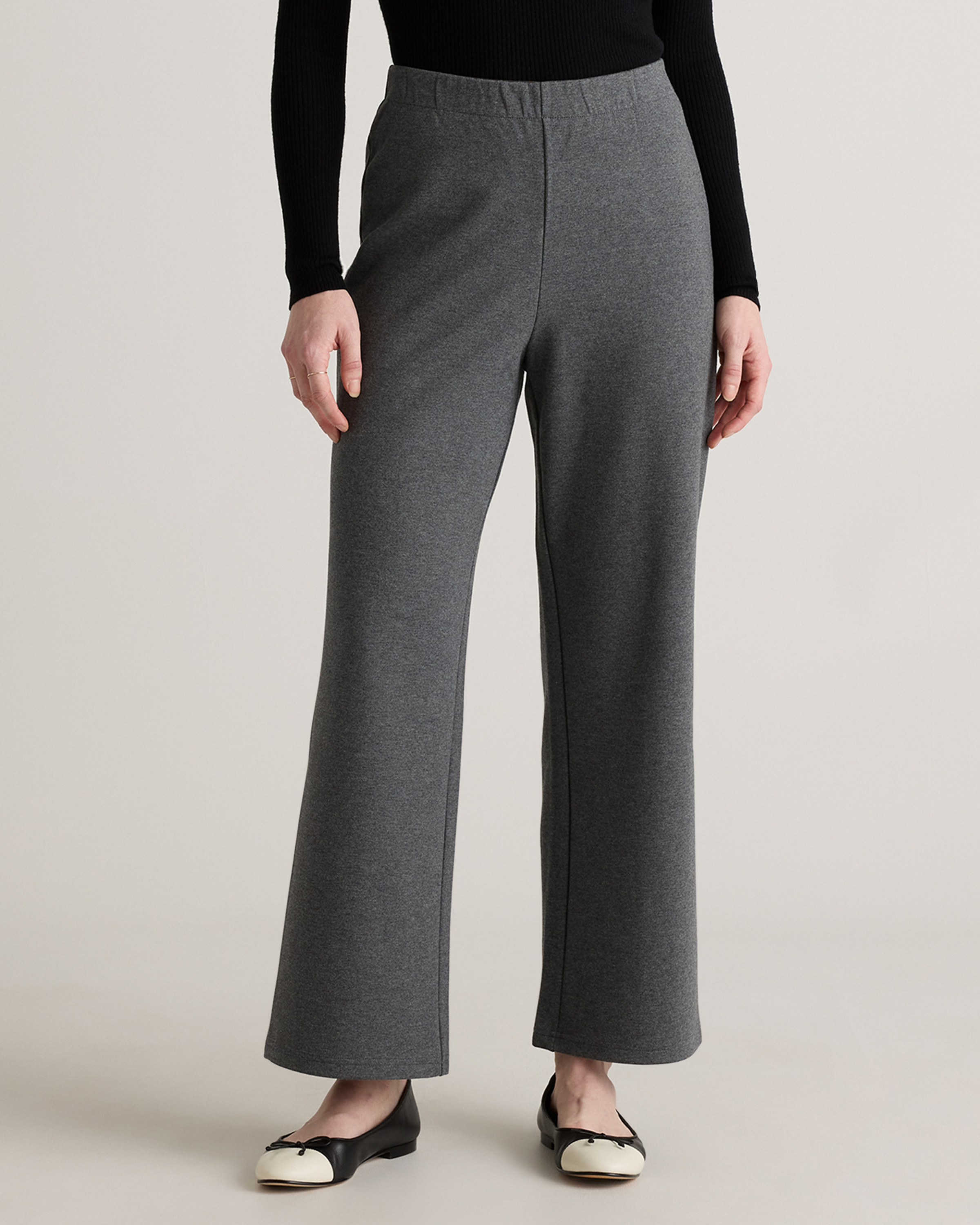 Organic Cotton Double Knit Wide Leg Pants