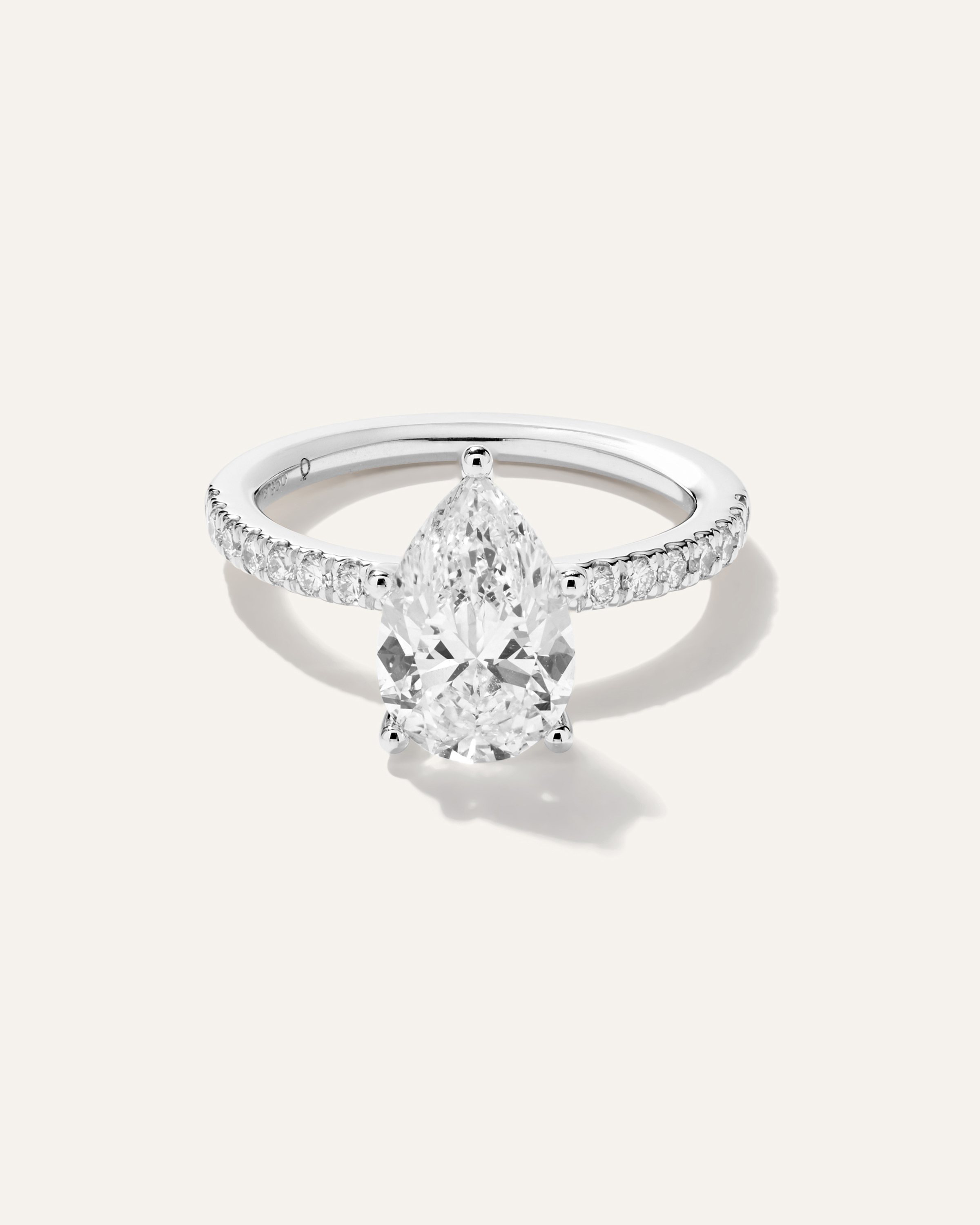 Lab Grown Diamond Pear Petite Pave Engagement Ring - 2.5ct