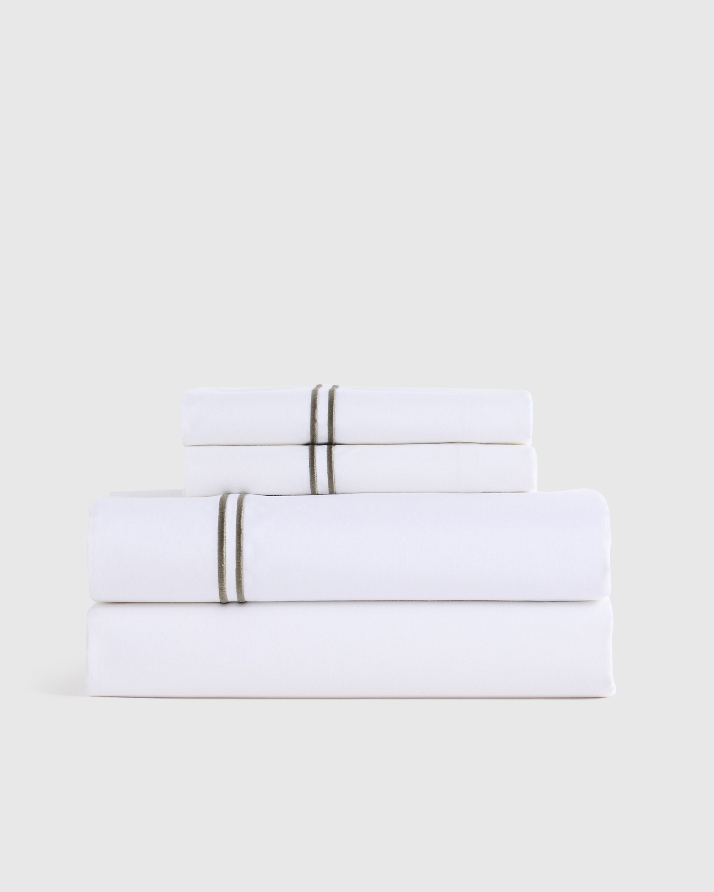 Organic Crisp Percale Embellished Sheet Set