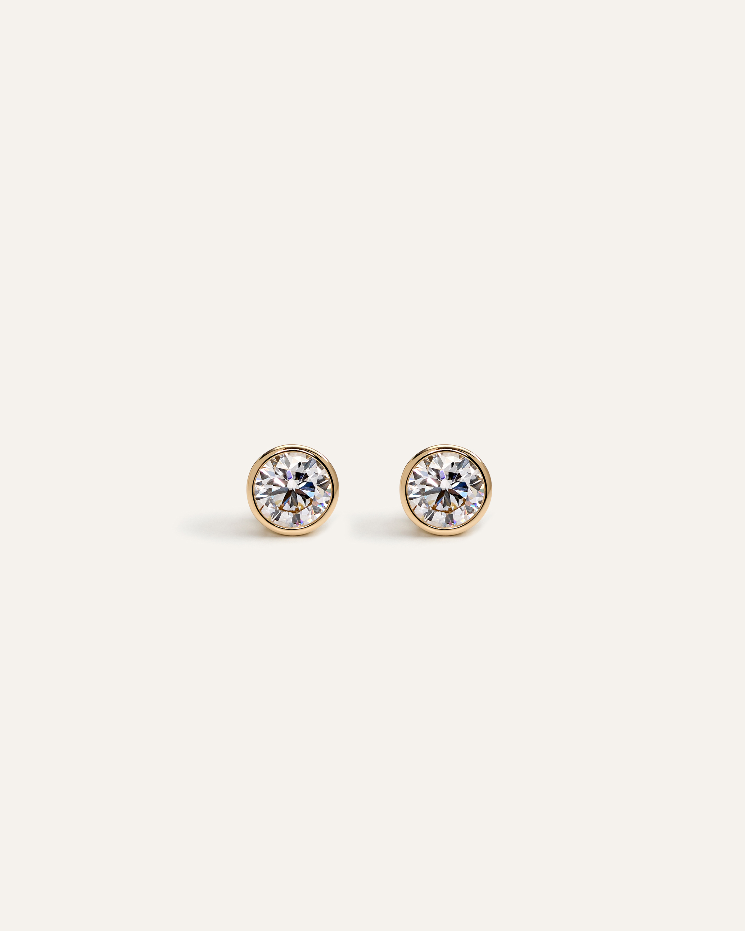 14k Gold Lab Grown Diamond Bezel Studs - 0.50ctw
