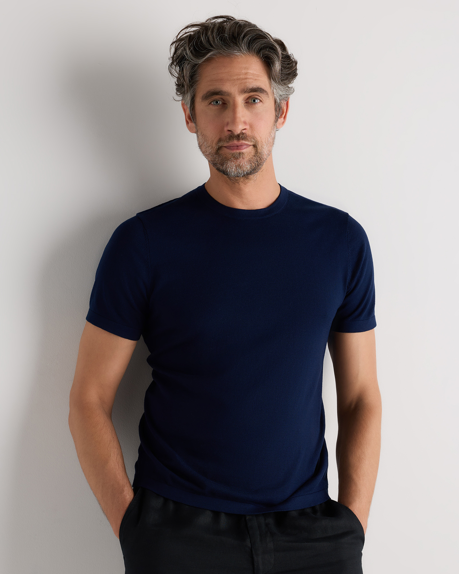 Cotton-Silk Short Sleeve Crewneck Sweater