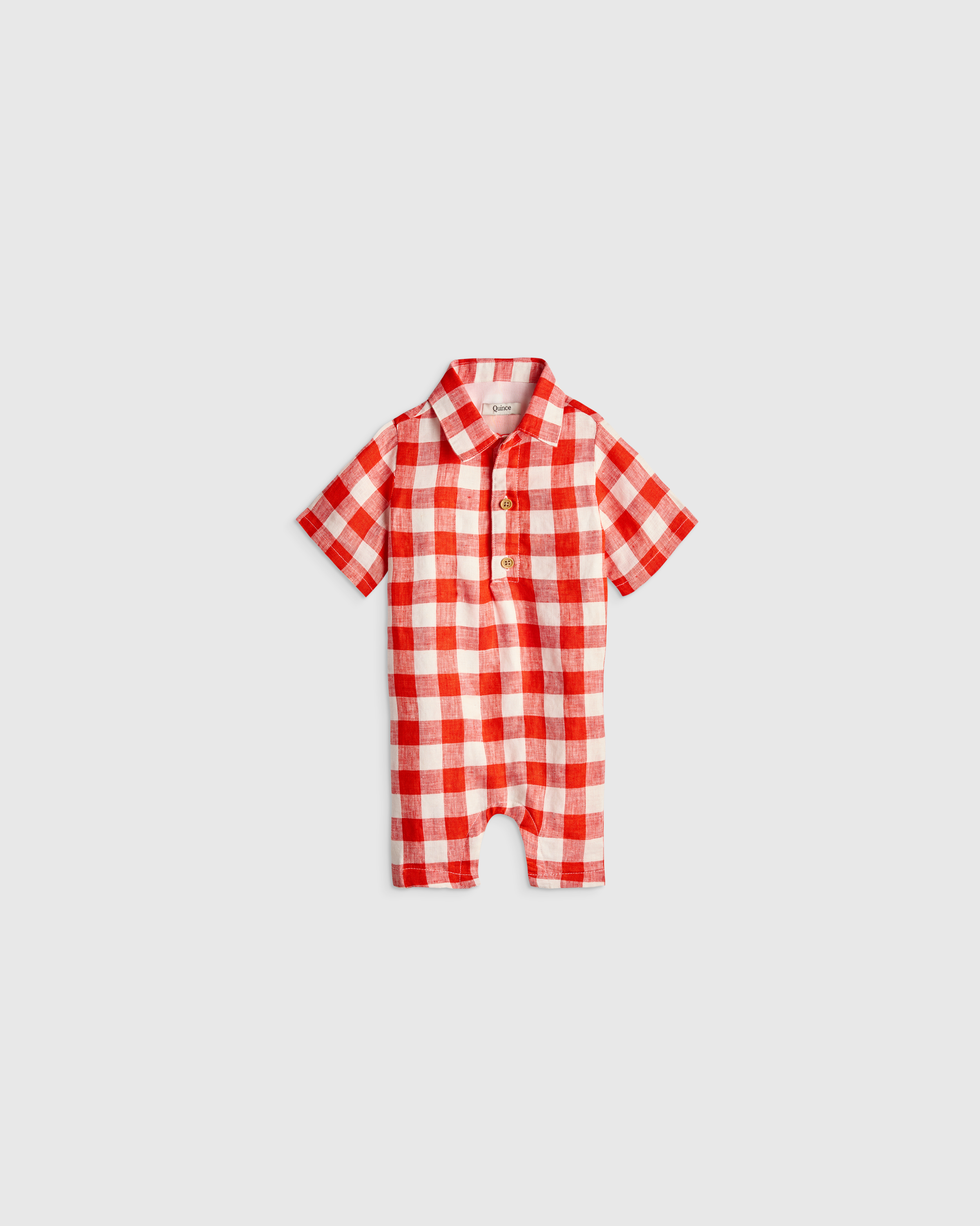 100% Linen Button Front Romper