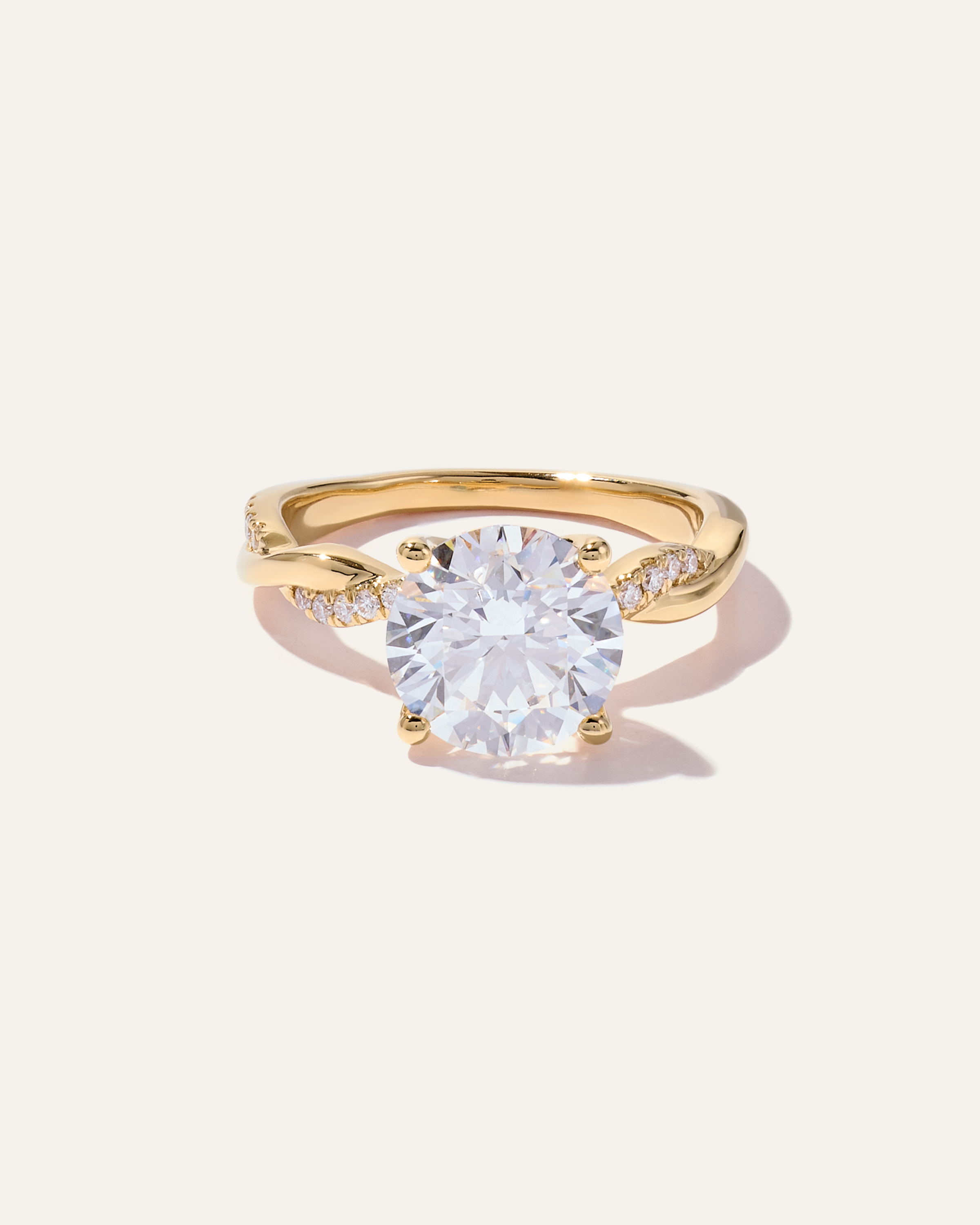Lab Grown Diamond Round Twisted Engagement Ring - 3ct