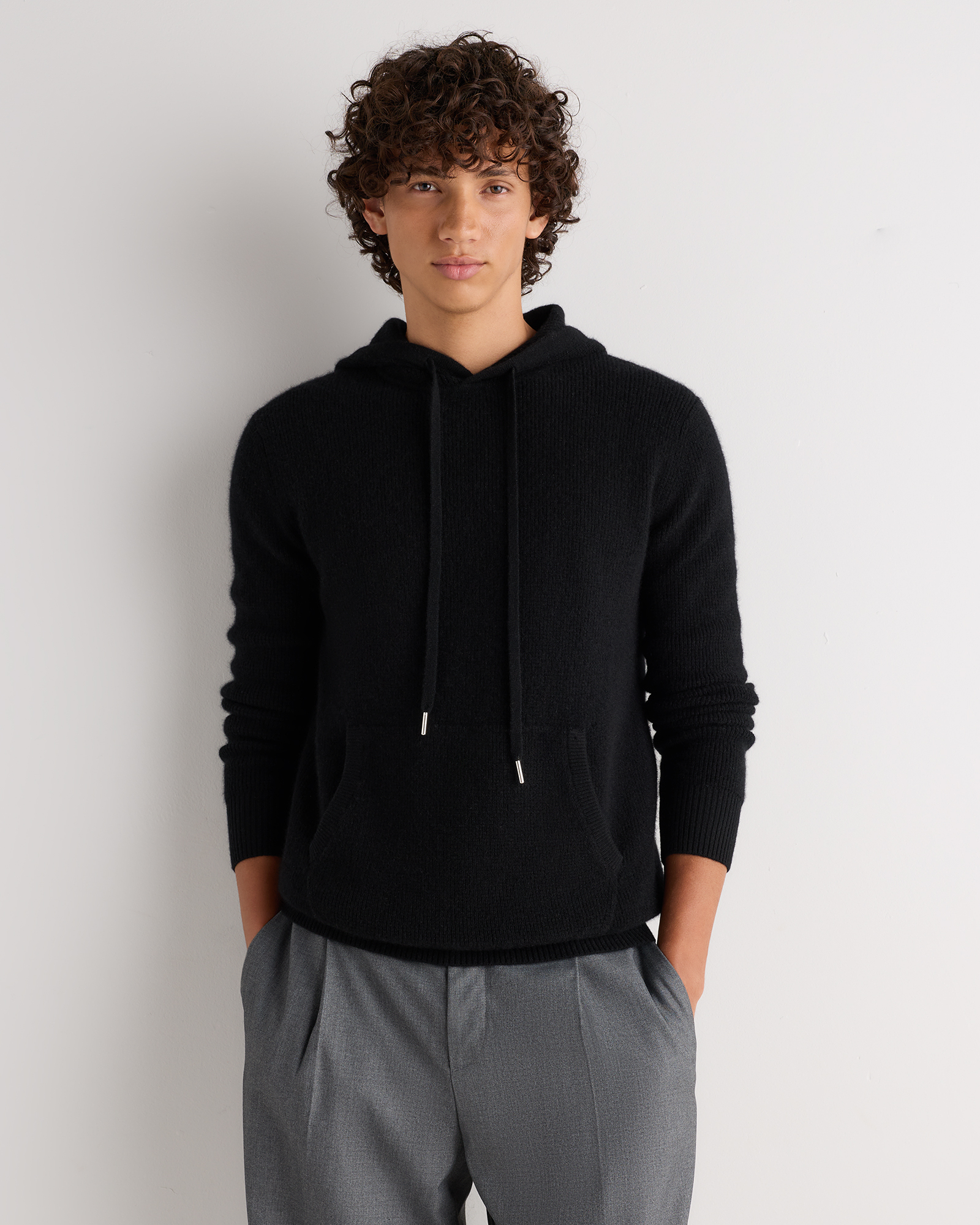 100% Mongolian Cashmere Waffle Hoodie