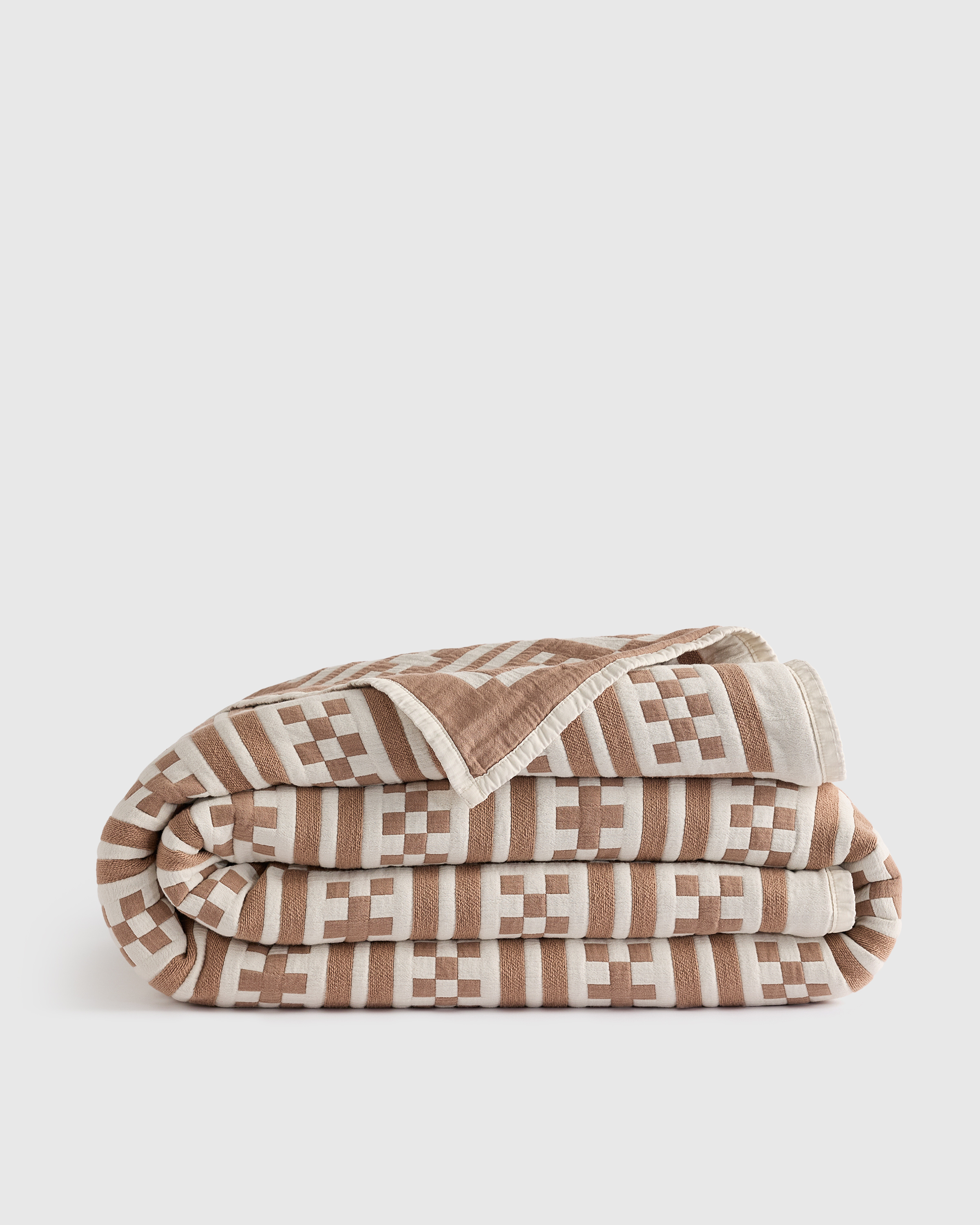 Organic Cotton Jacquard Geo Coverlet