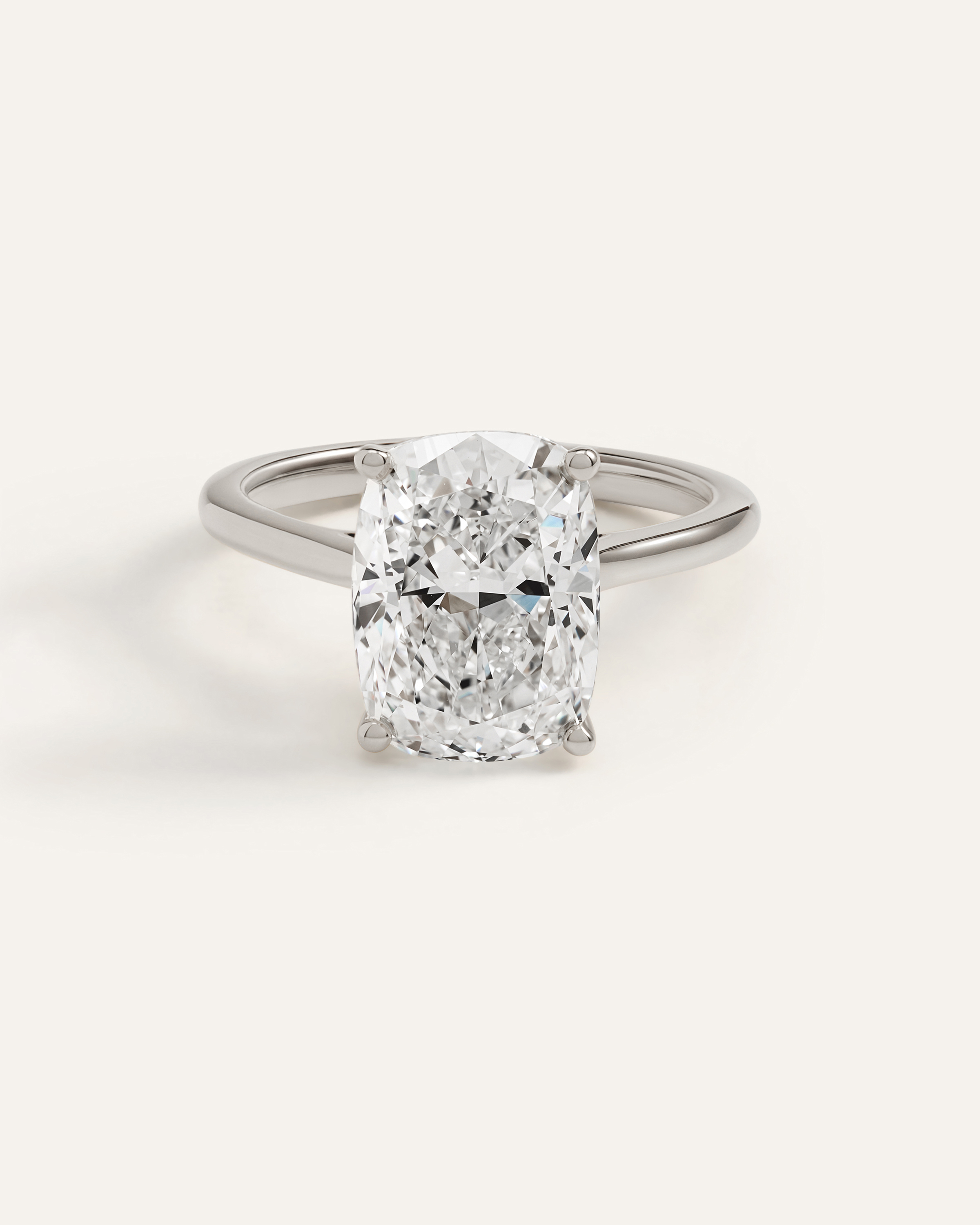 Lab Grown Diamond Elongated Cushion Trellis Cathedral Engagement Ring - 5ct
