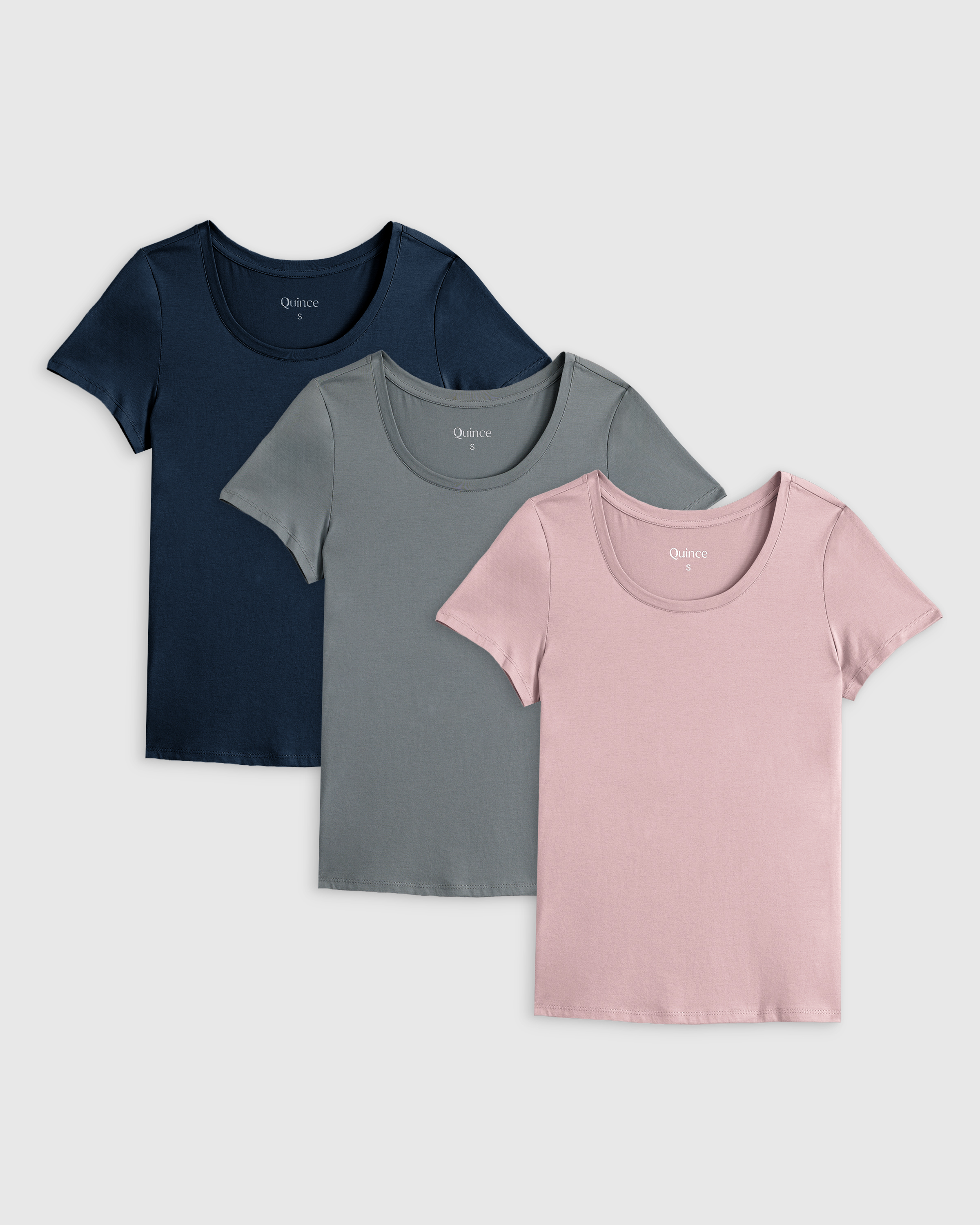 Cotton Modal Scoop Neck Tee 3 Pack Bundle