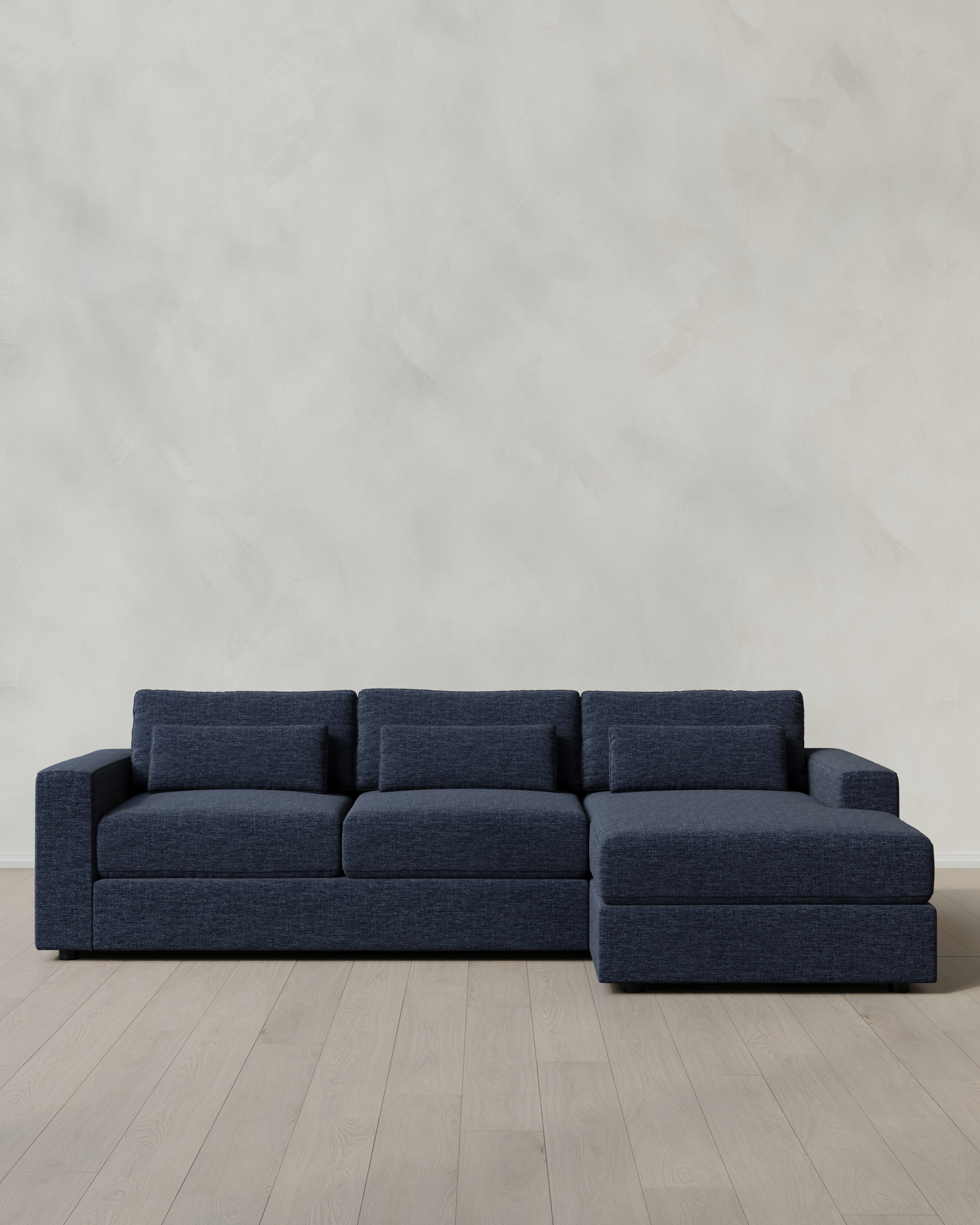 Ashford Deep Seat Chaise Sectional in Performance Chenille Linen Blend