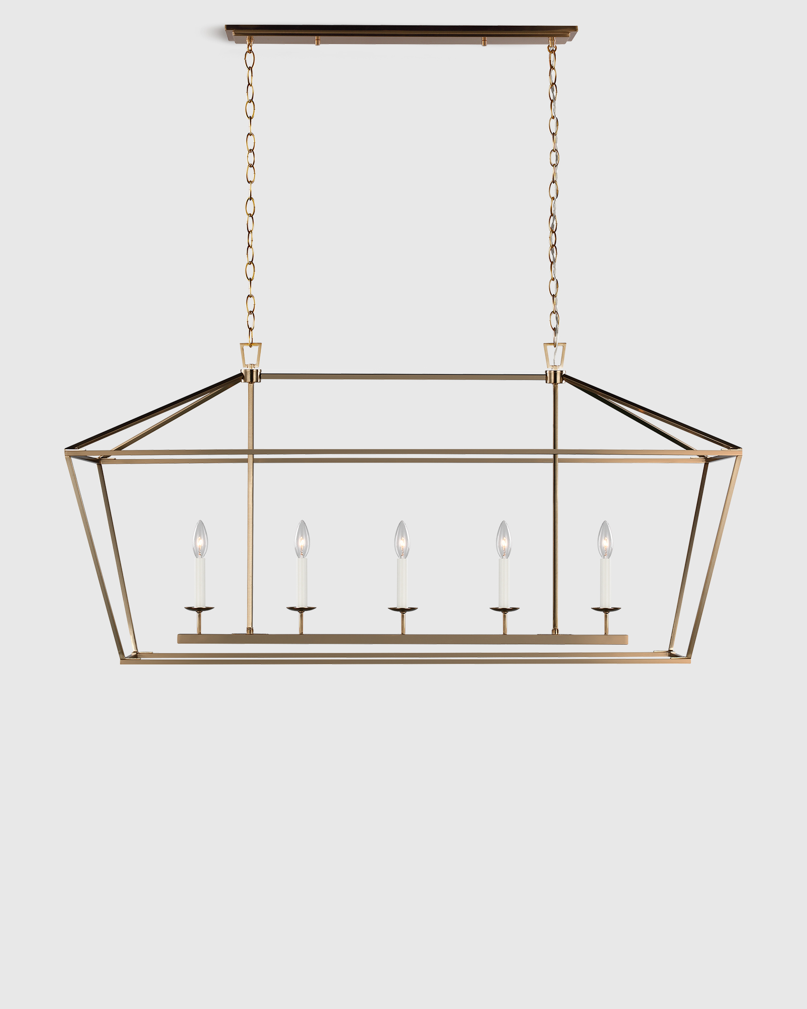 Traditional Steel Linear Lantern Chandelier