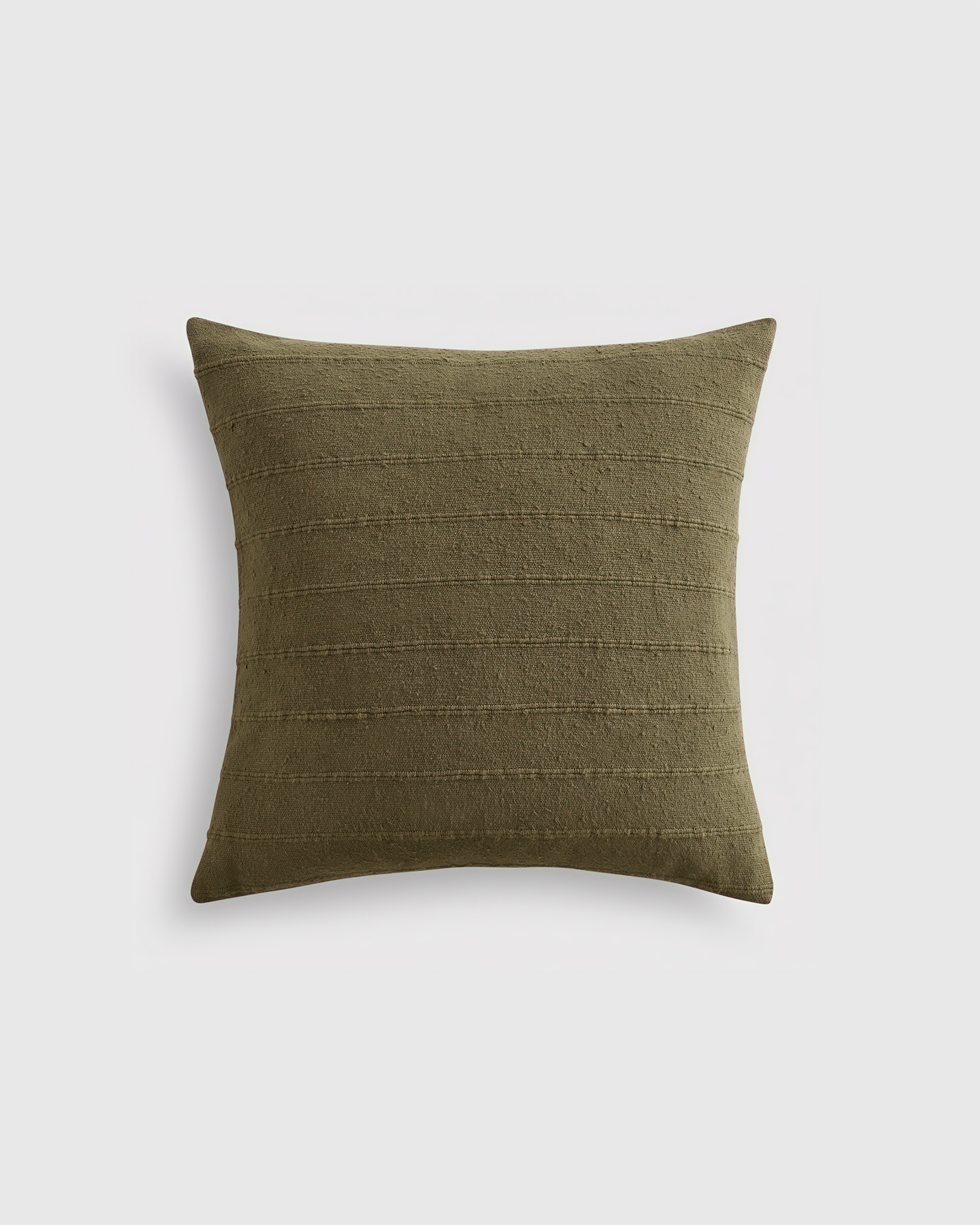 Textured Striped Cotton Pillow Cover