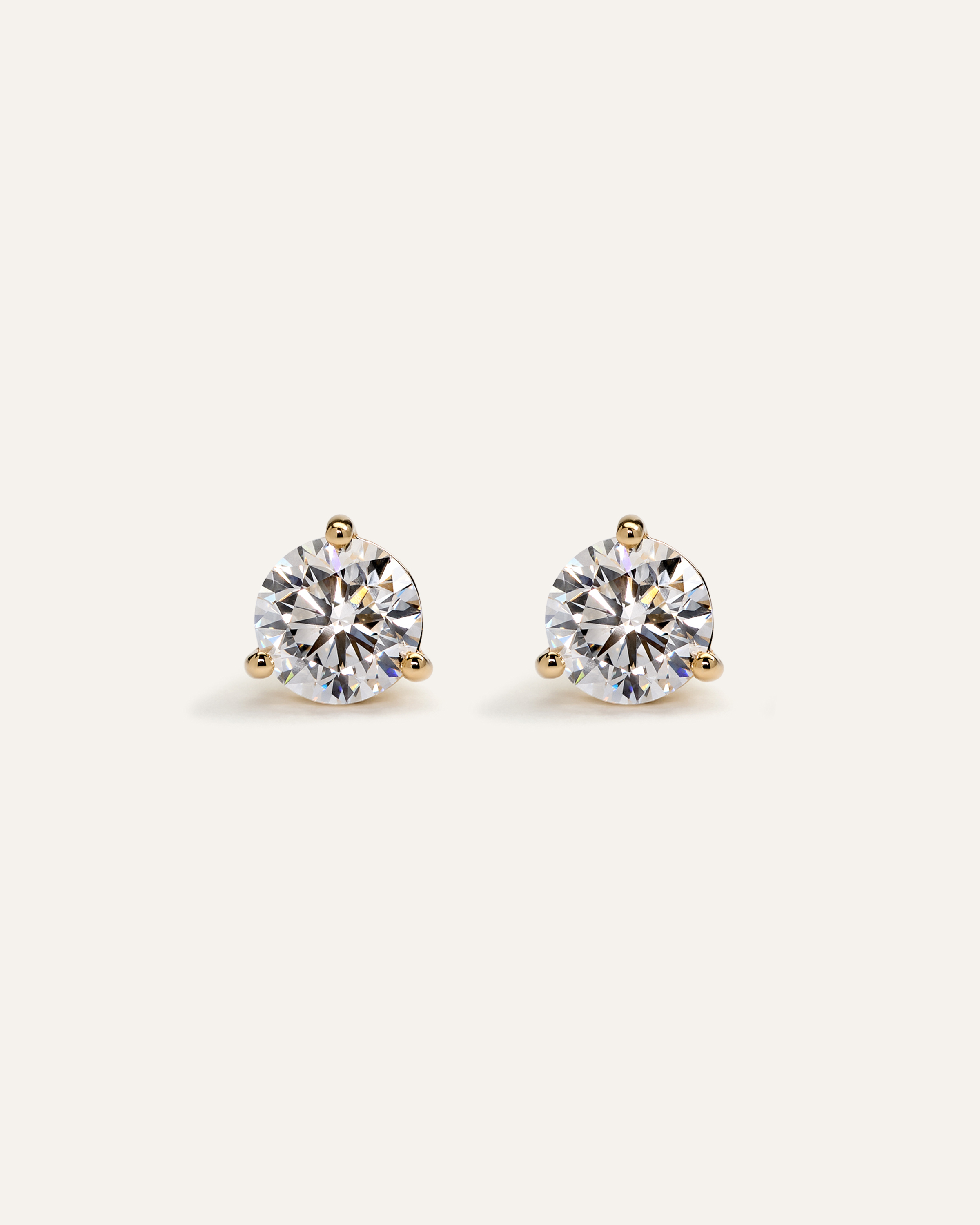 14K Gold Lab Grown Diamond Martini Studs - 2.5ctw