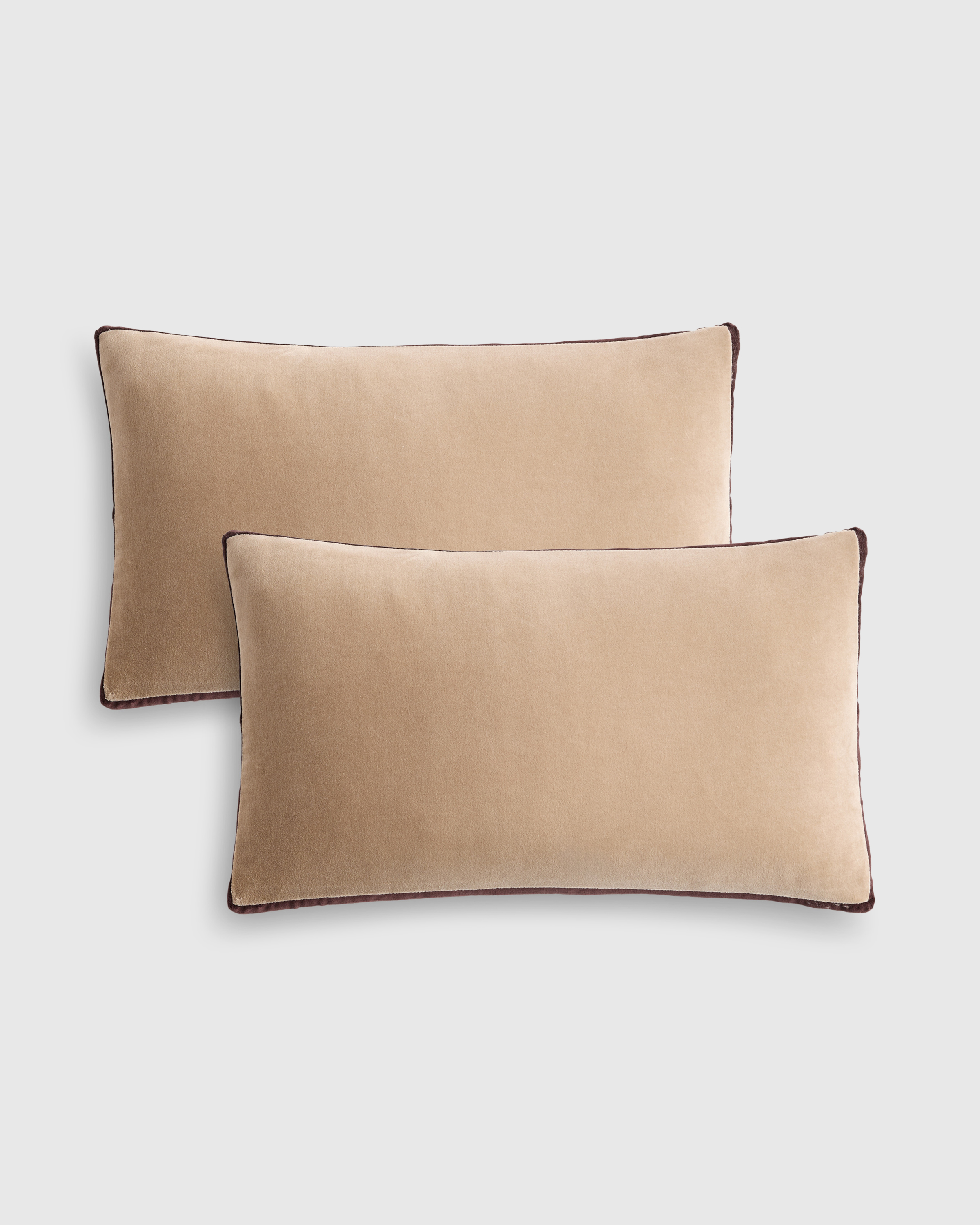 Contrast Velvet Edge Pillow Cover (Set of 2)