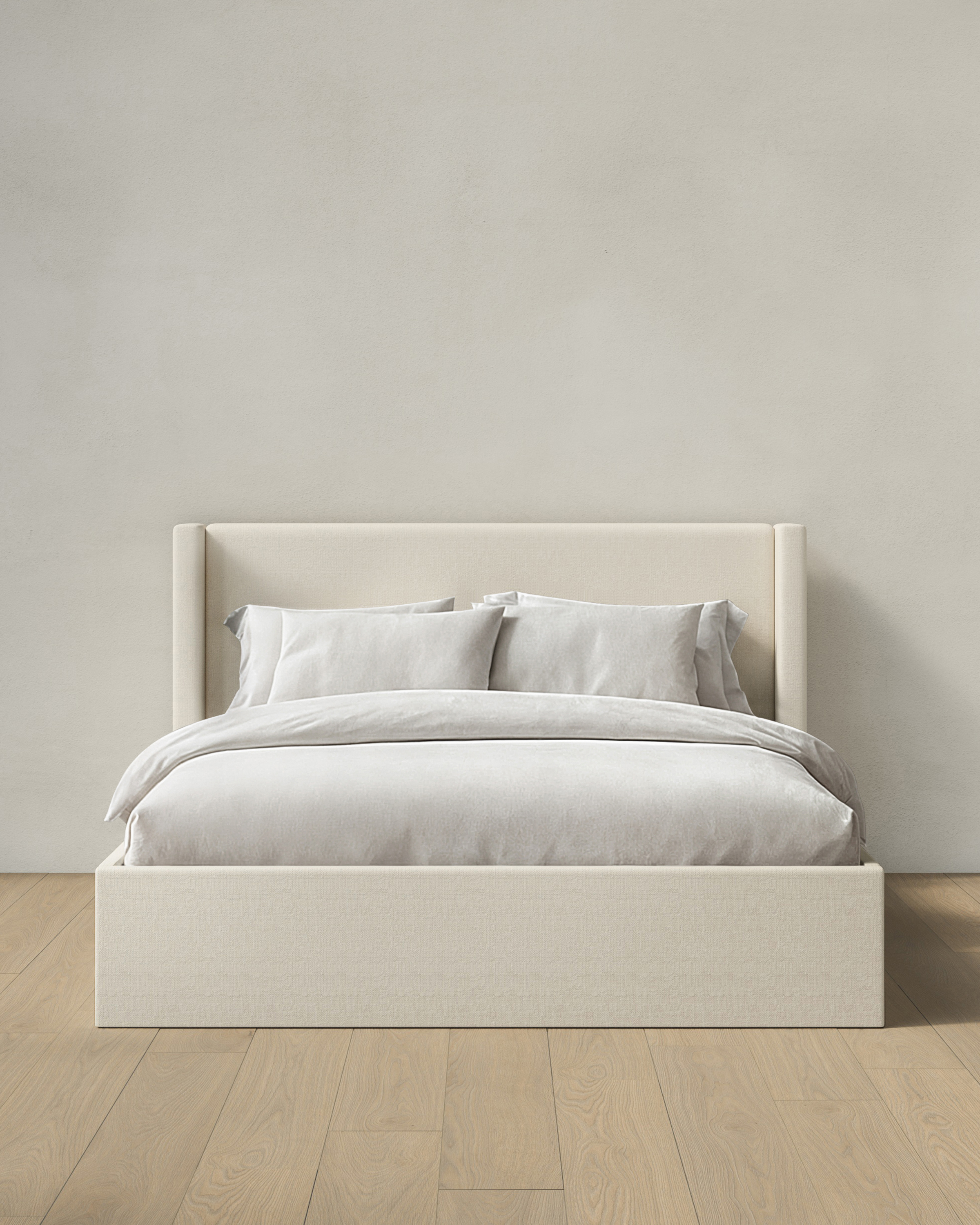 100% Linen Wingback Bed