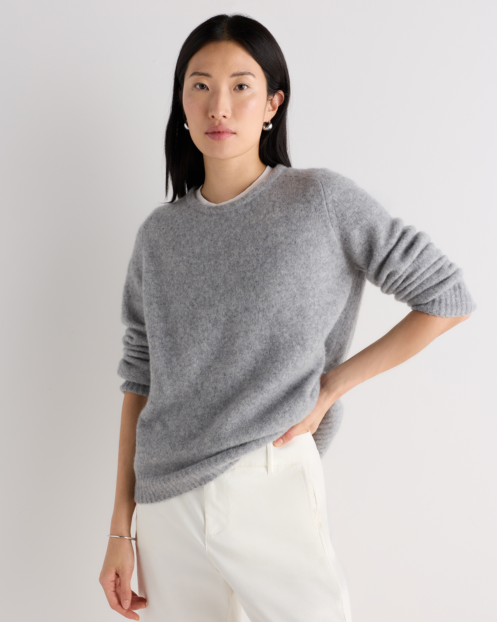 Cashmere Silk Boucle Relaxed Crewneck