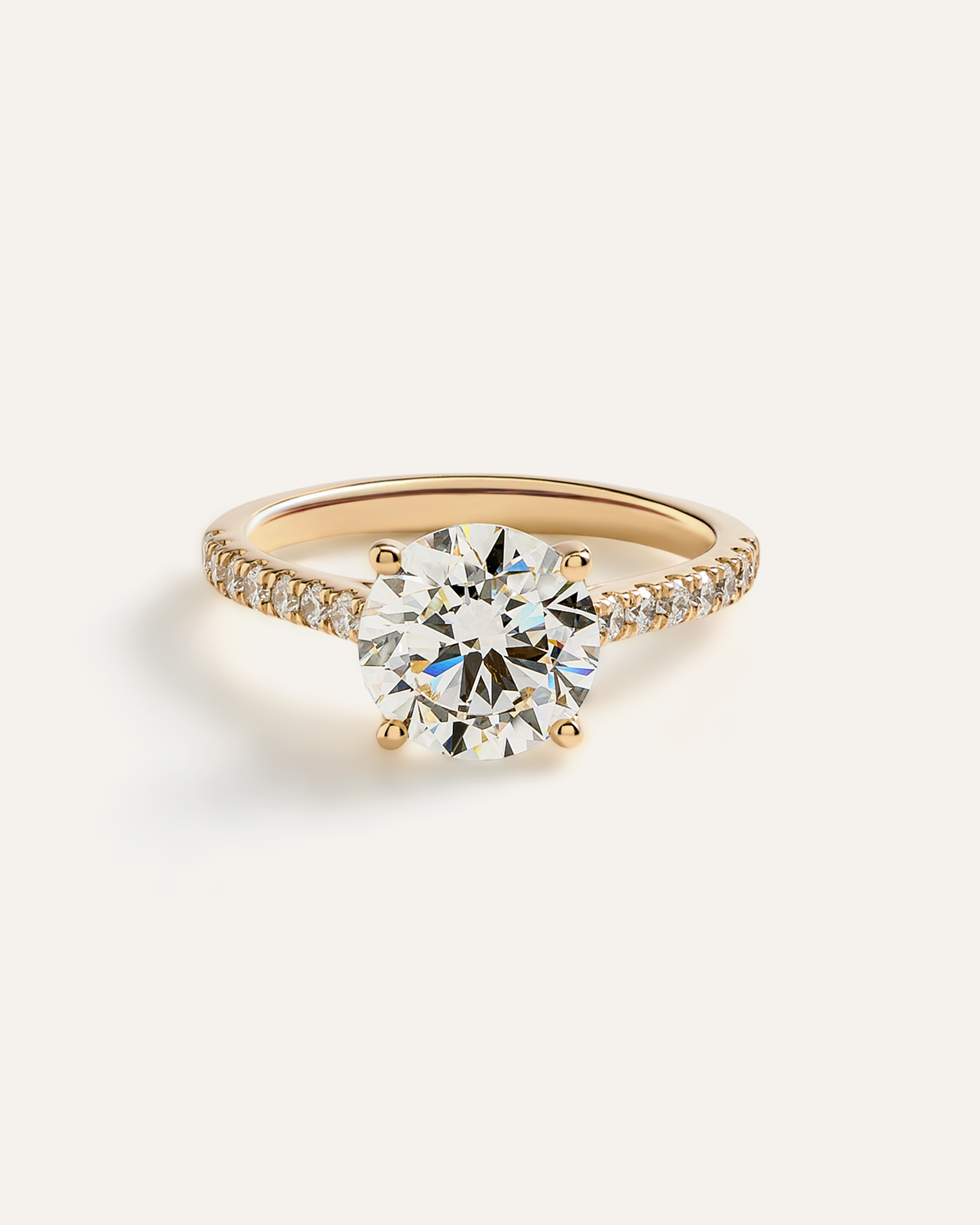 Lab Grown Diamond Round Pave Trellis Cathedral Engagement Ring - 2.5ct